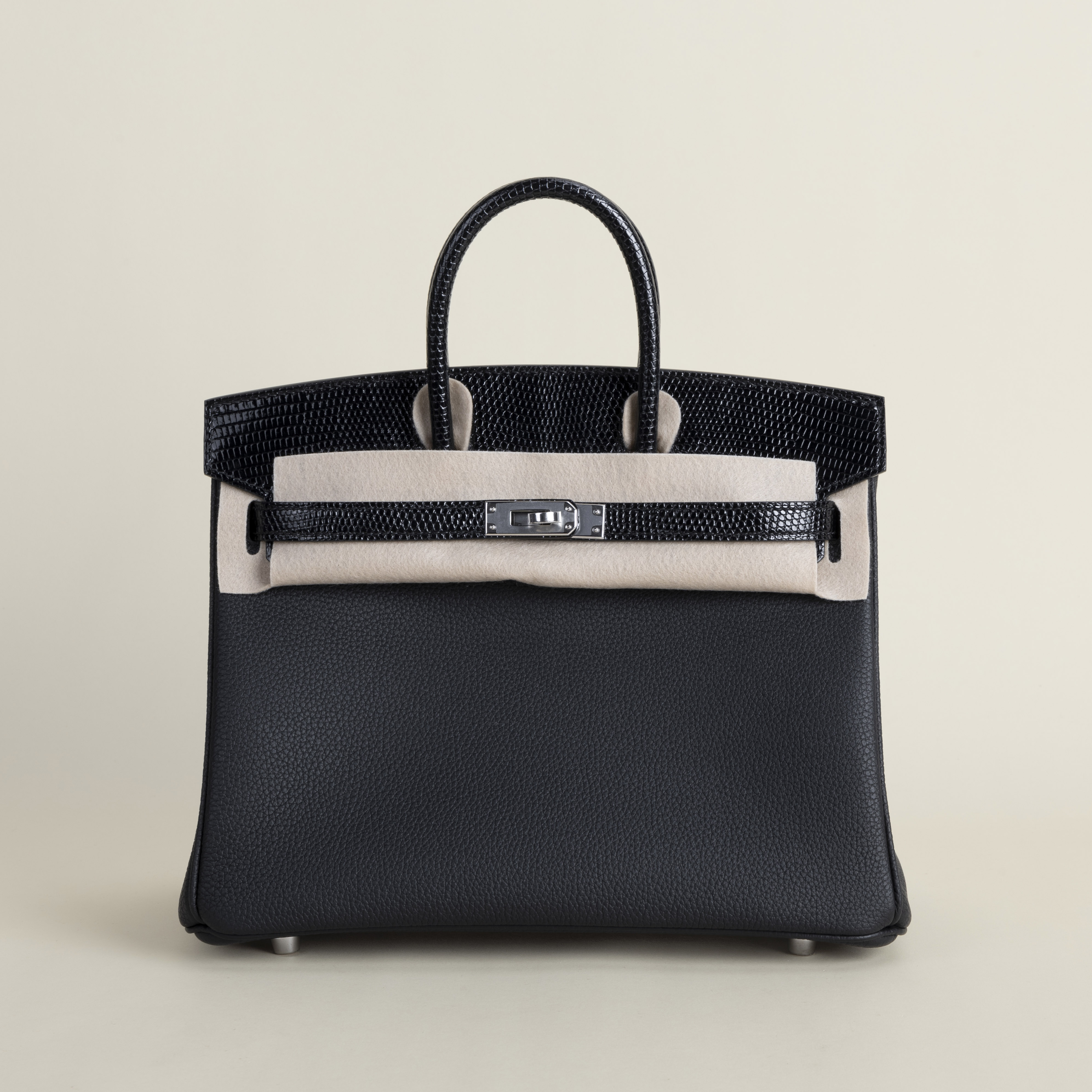 Birkin 25cm Touch TogoLizard skin 89 Noir PHW
