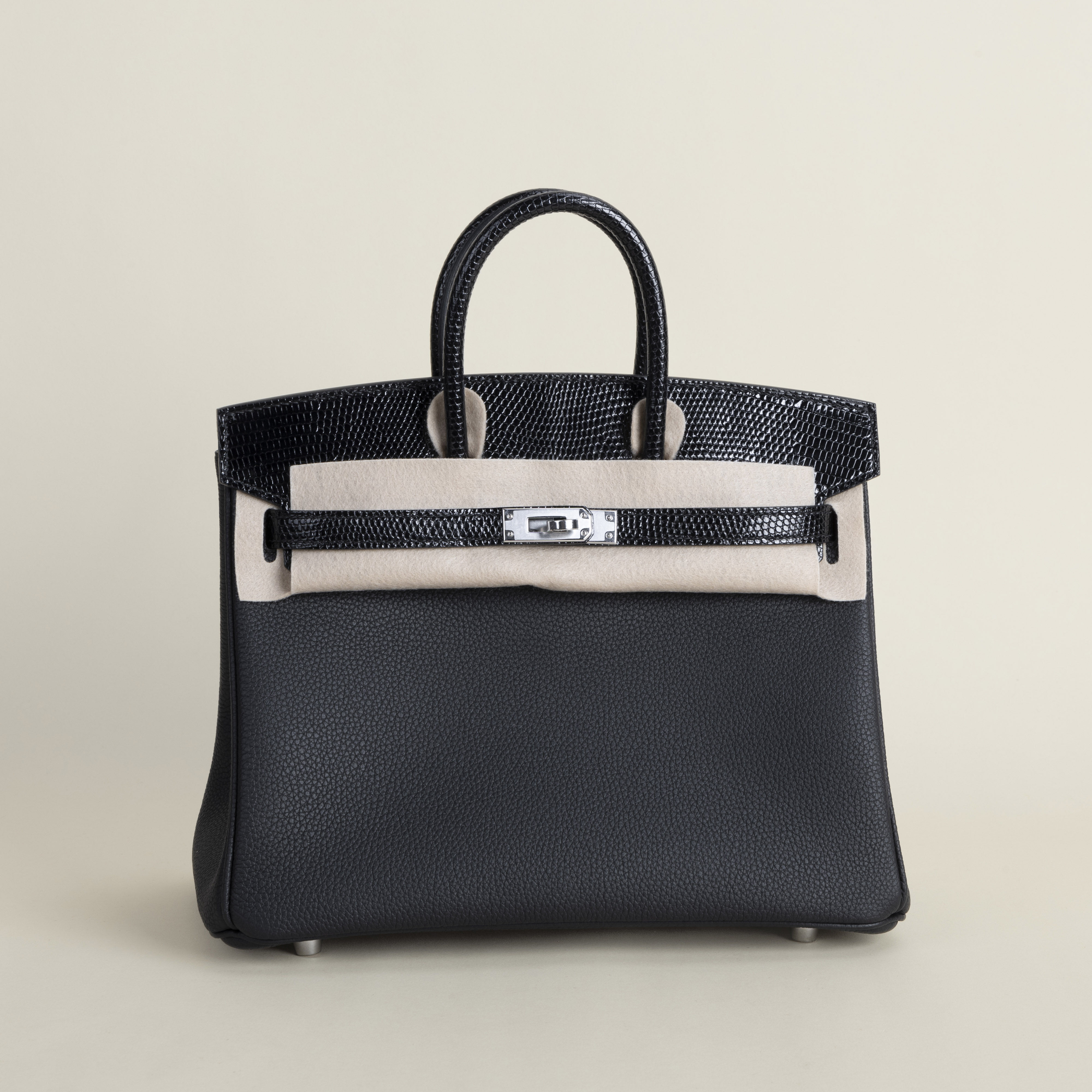 Birkin 25cm Touch TogoLizard skin 89 Noir PHW