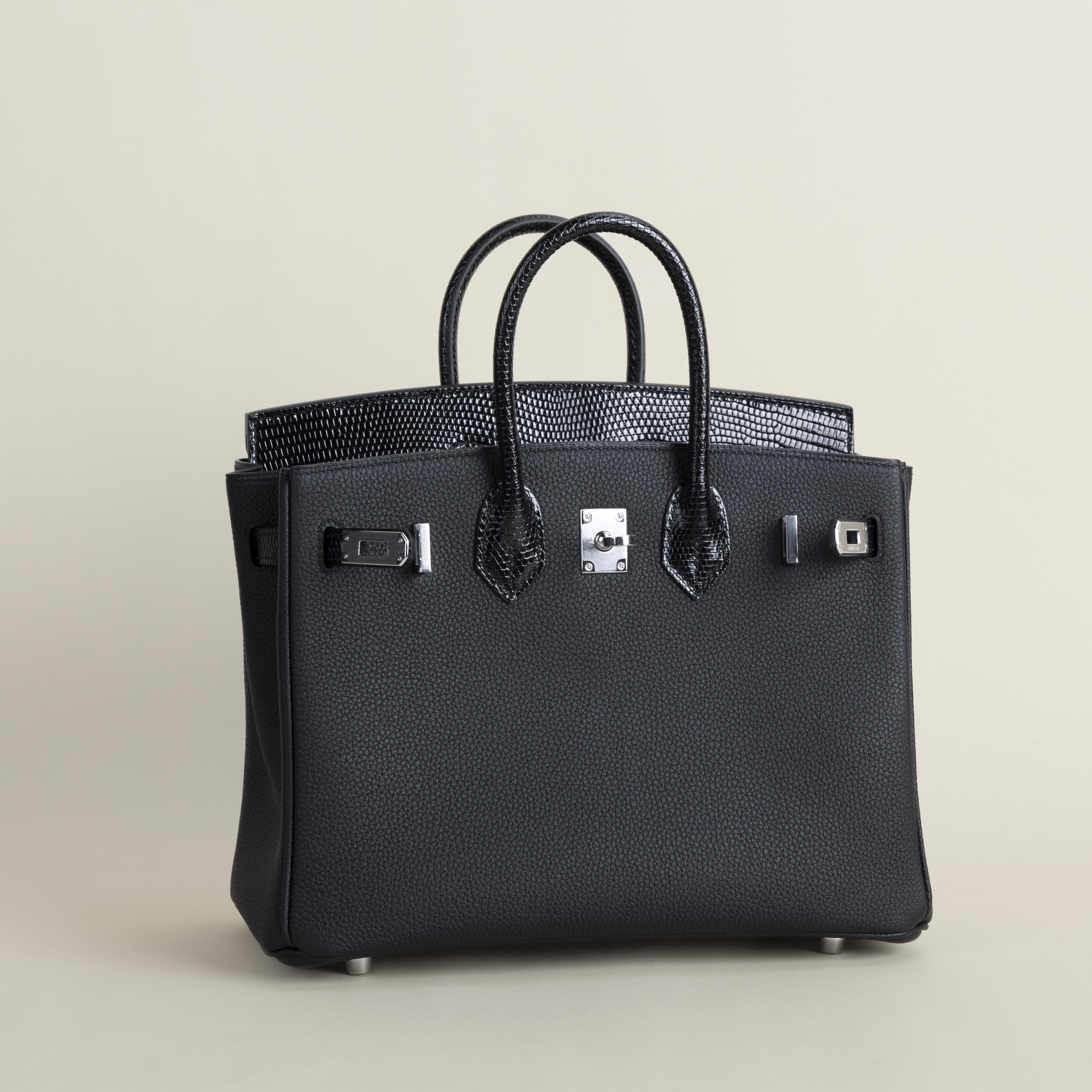 Birkin 25cm Touch TogoLizard skin 89 Noir PHW