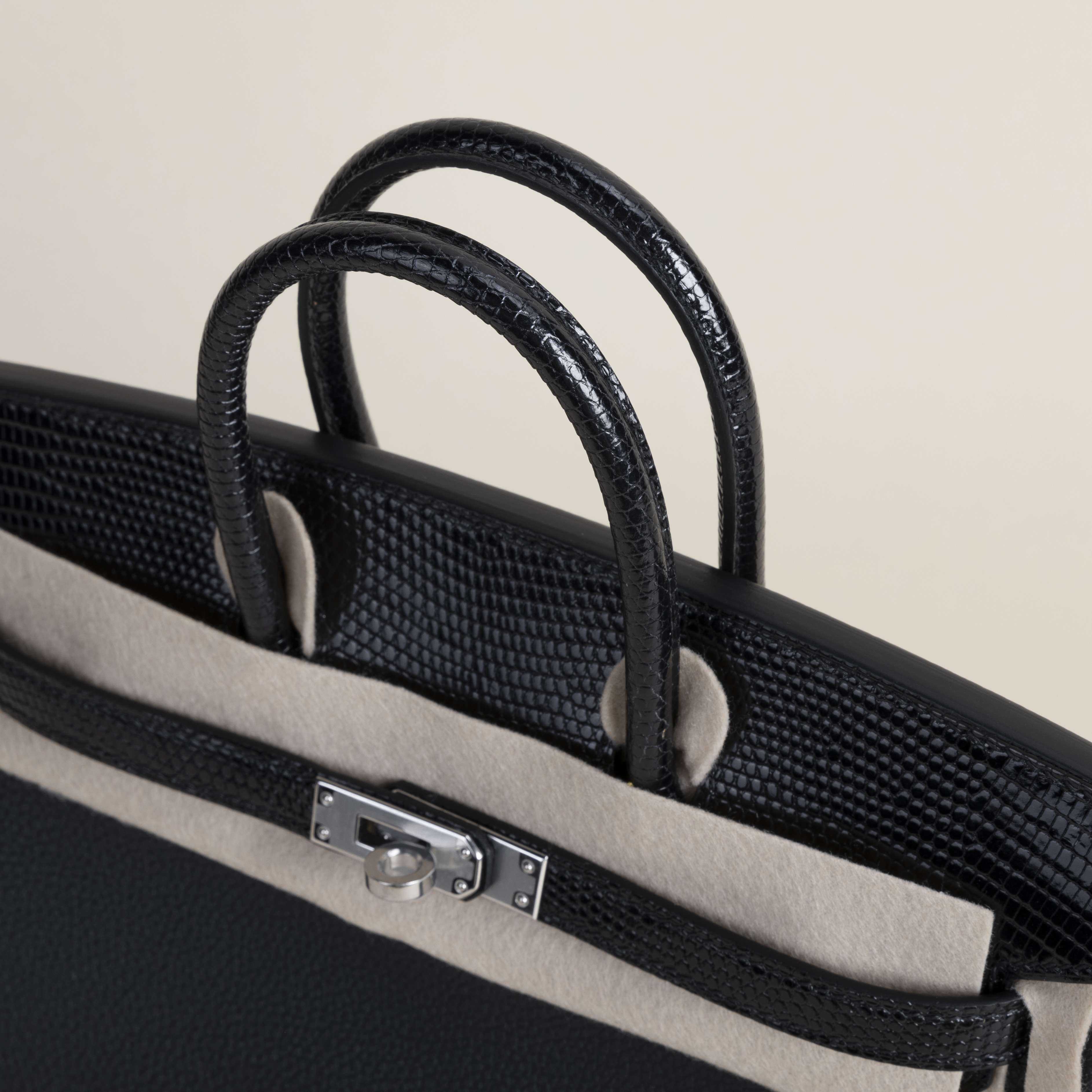 Birkin 25cm Touch TogoLizard skin 89 Noir PHW