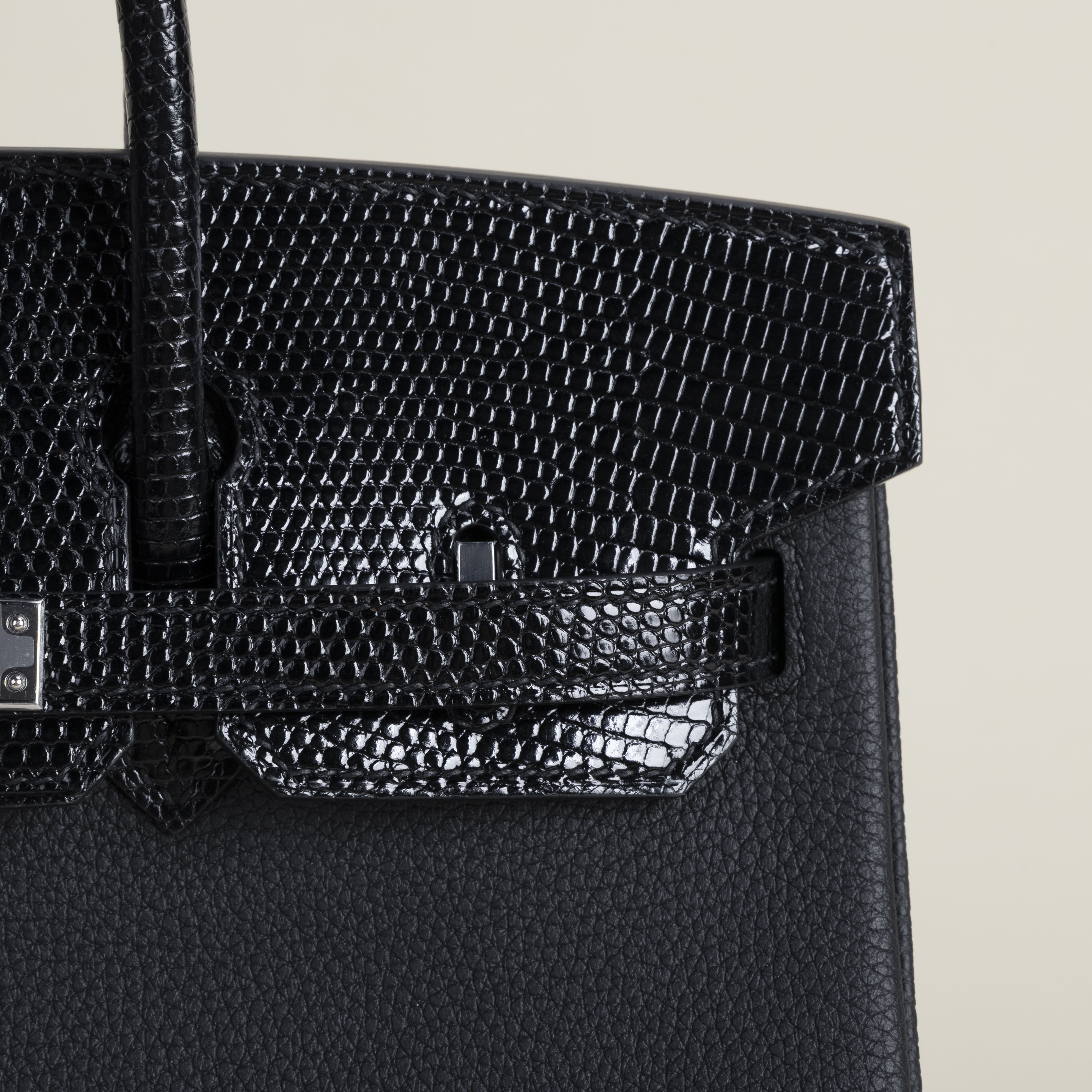 Birkin 25cm Touch TogoLizard skin 89 Noir PHW