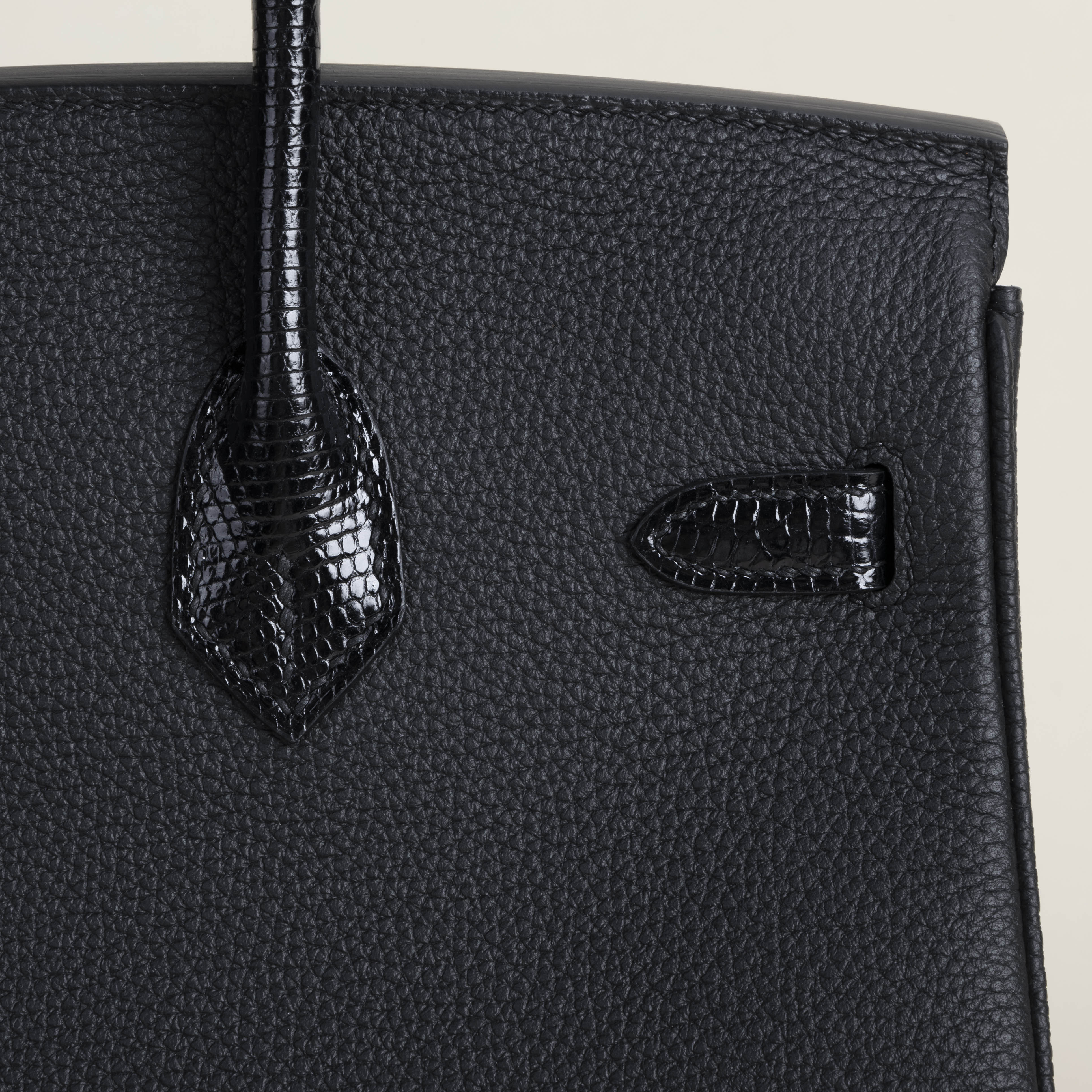 Birkin 25cm Touch TogoLizard skin 89 Noir PHW