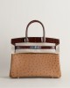 Birkin 30cm Touch OstrichShiny Alligator Crocodile 35 Cognac33 Miel PHW