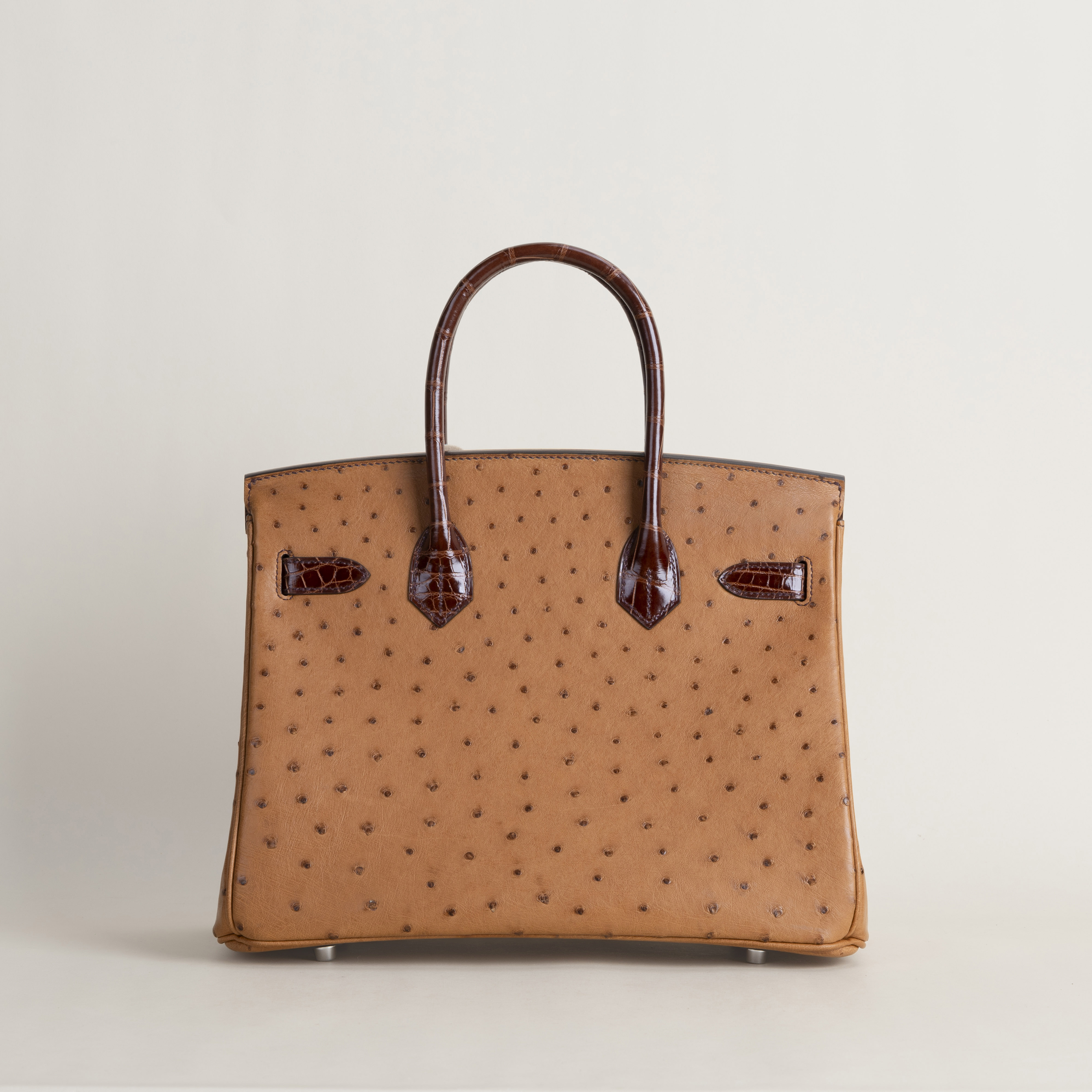 Birkin 30cm Touch OstrichShiny Alligator Crocodile 35 Cognac33 Miel PHW