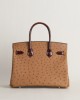 Birkin 30cm Touch OstrichShiny Alligator Crocodile 35 Cognac33 Miel PHW