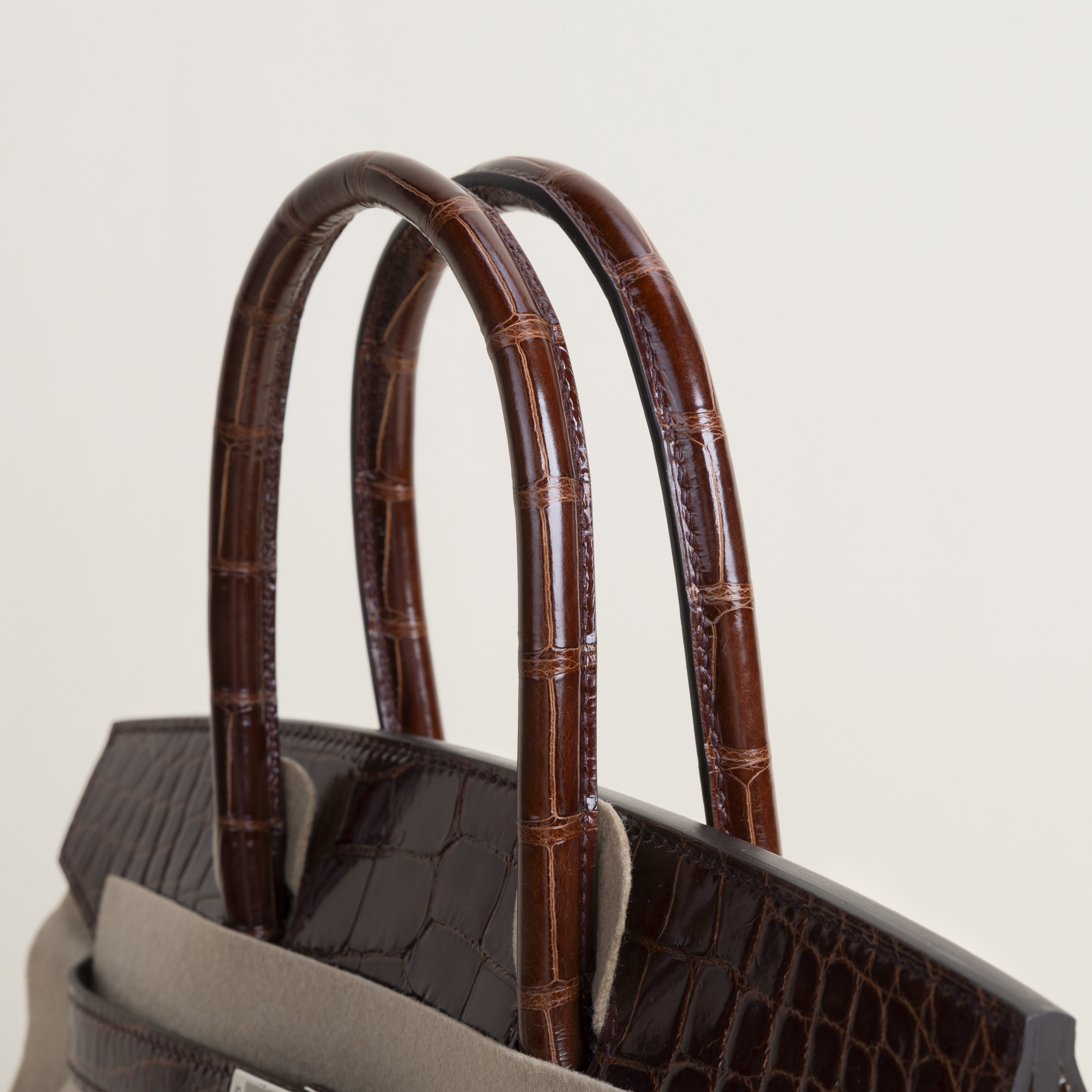 Birkin 30cm Touch OstrichShiny Alligator Crocodile 35 Cognac33 Miel PHW