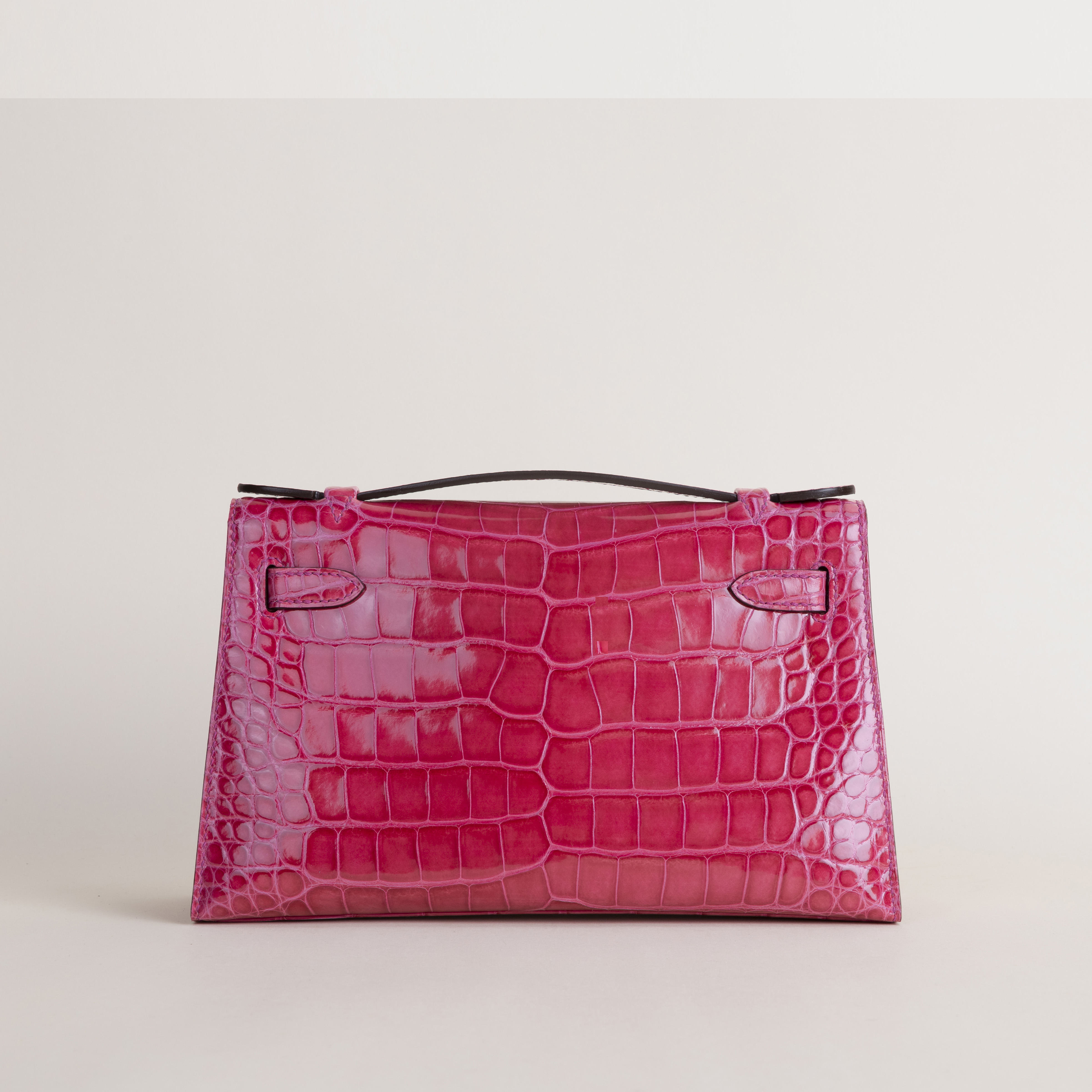 Kelly Pochette Alligator Crocodile I6 Rose Extreme GHW