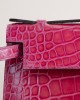 Kelly Pochette Alligator Crocodile I6 Rose Extreme GHW