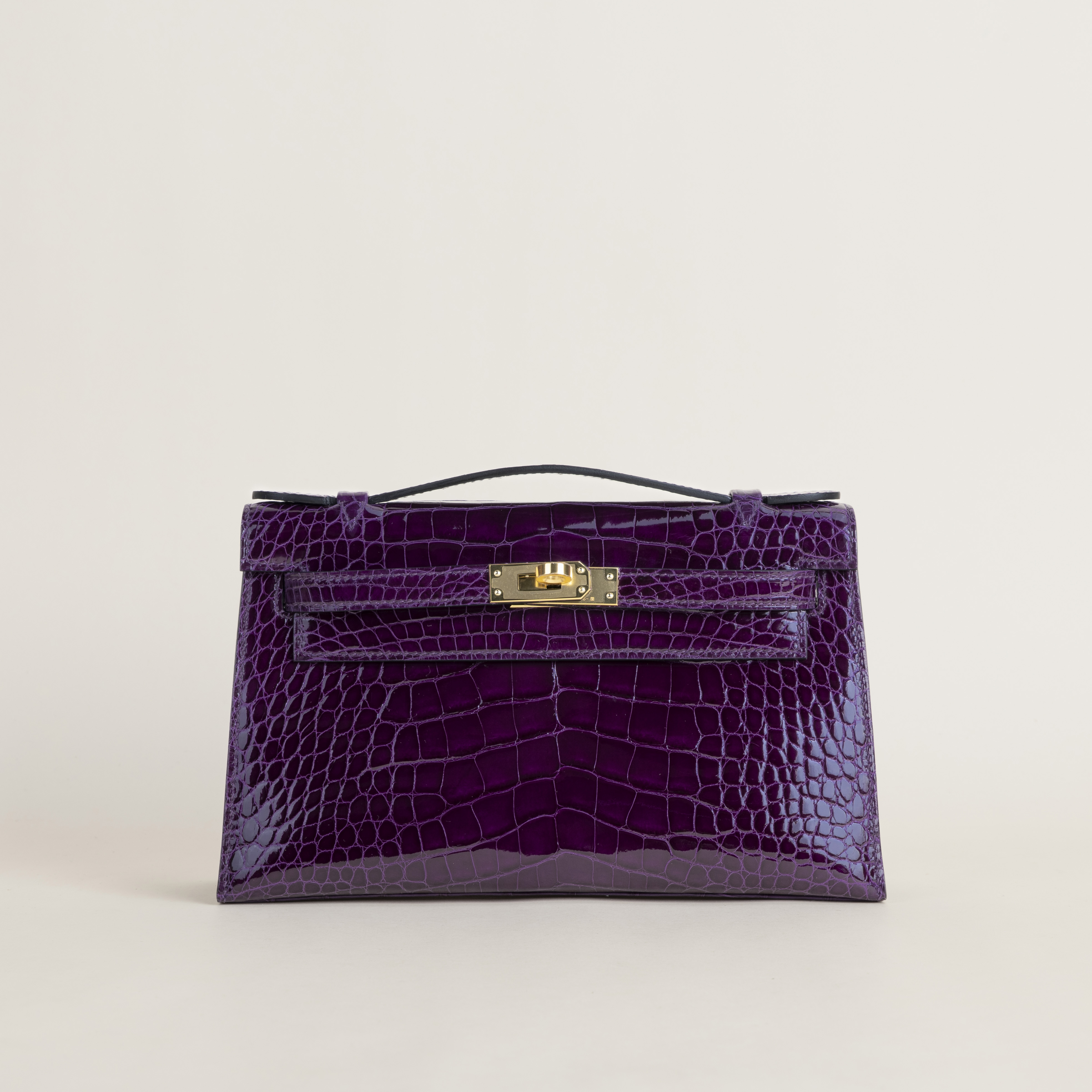 Kelly Pochette Shiny Alligator Crocodile N5 Cassie GHW