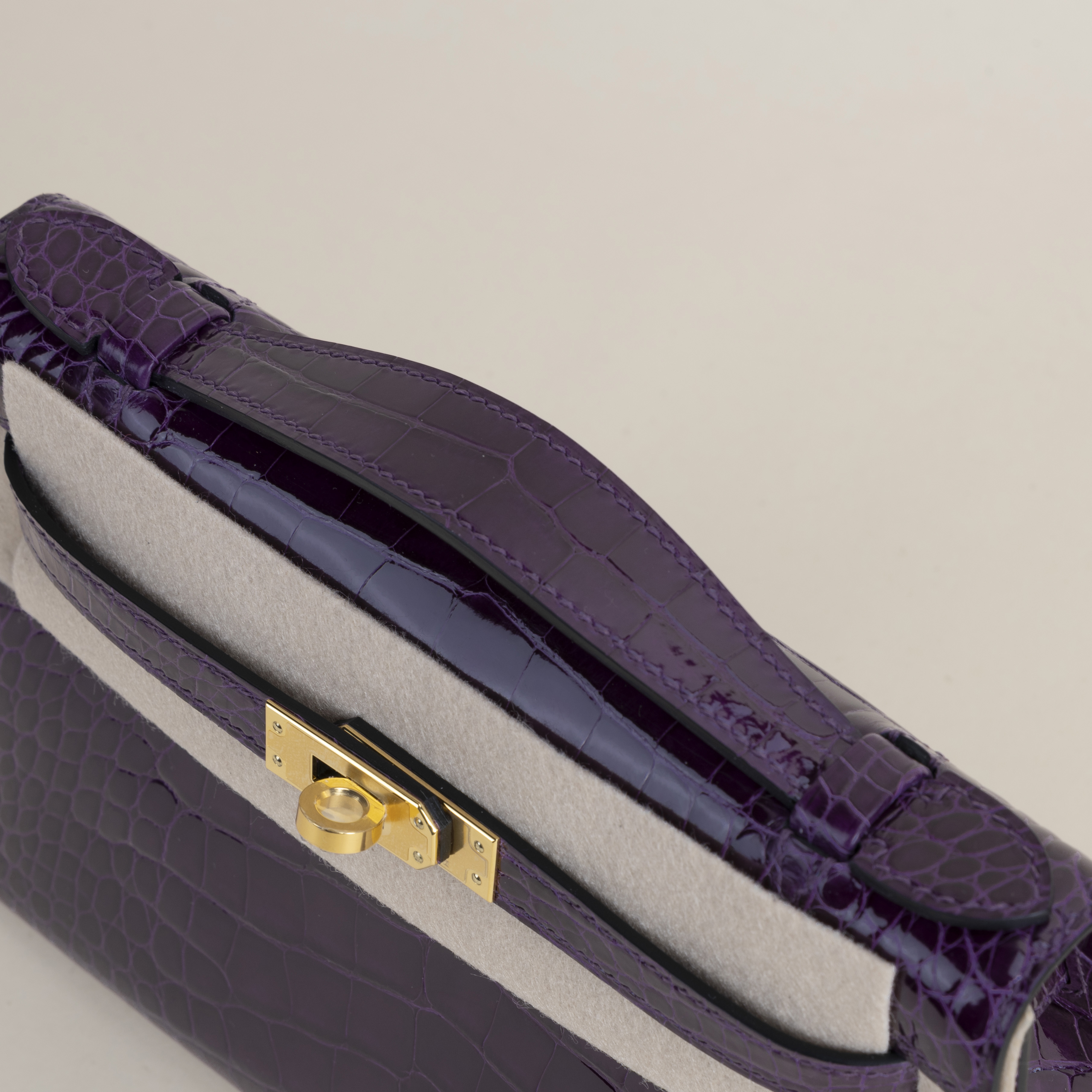Kelly Pochette Shiny Alligator Crocodile N5 Cassie GHW