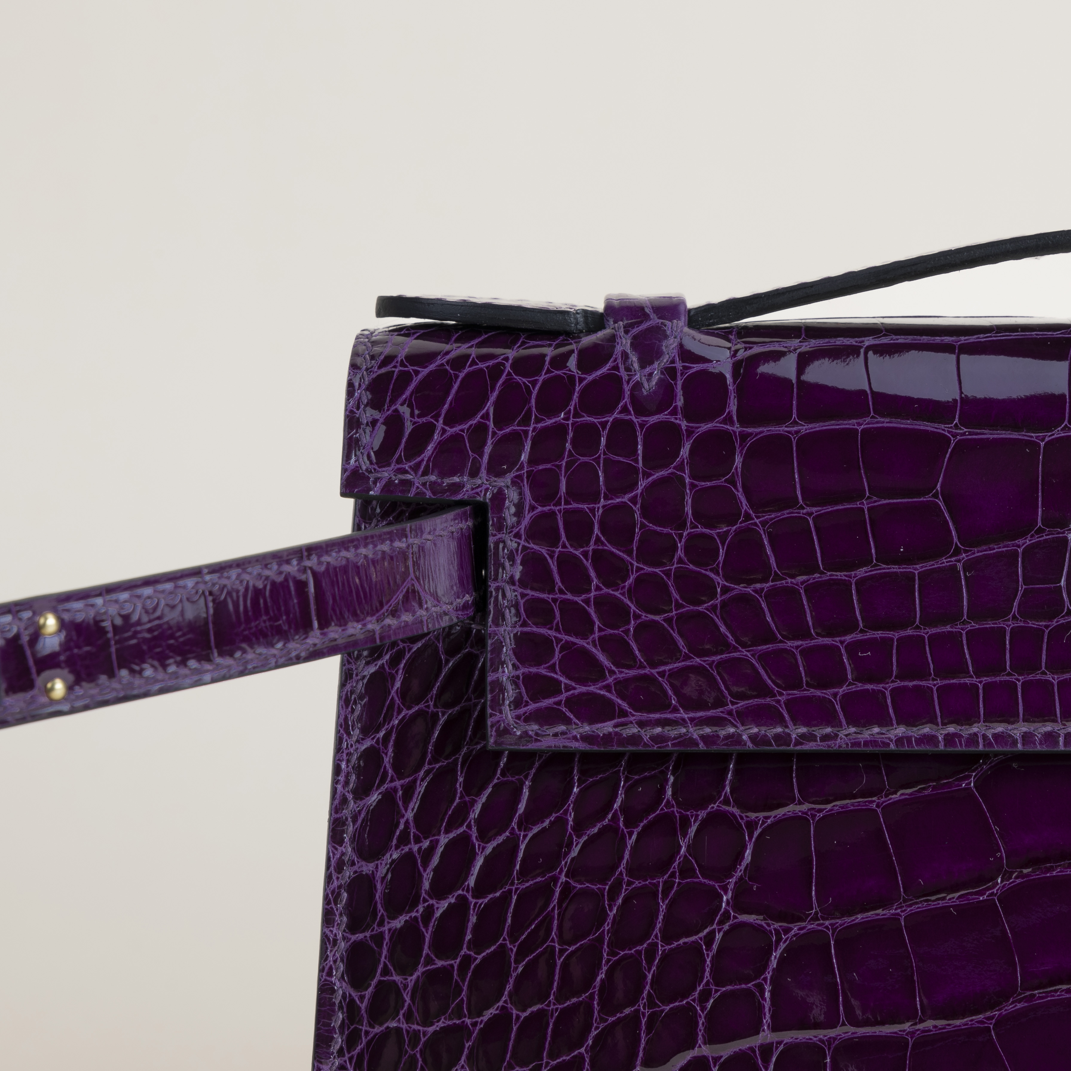 Kelly Pochette Shiny Alligator Crocodile N5 Cassie GHW