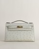 Kelly Pochette Ostrich 3C Parchemin GHW