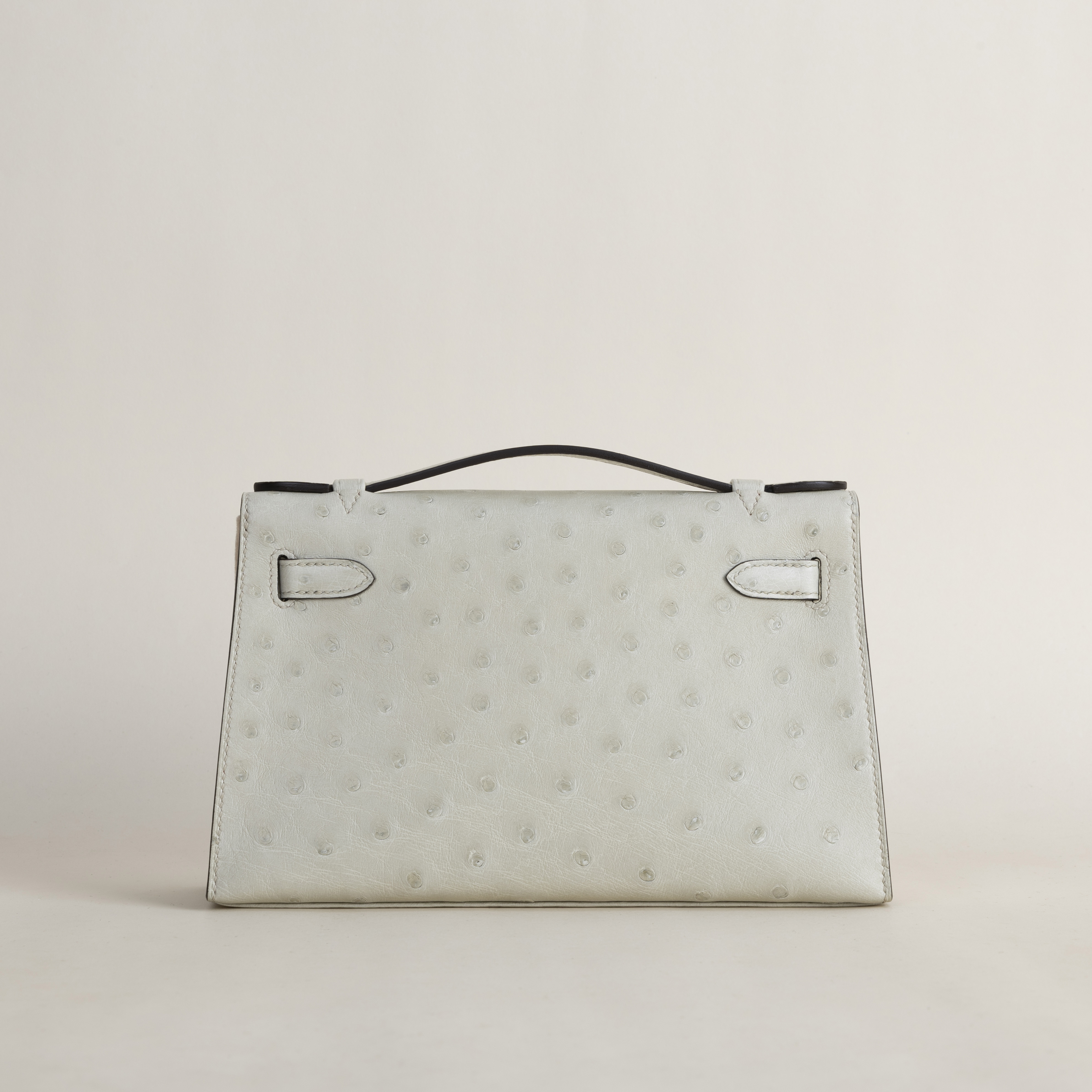 Kelly Pochette Ostrich 3C Parchemin GHW