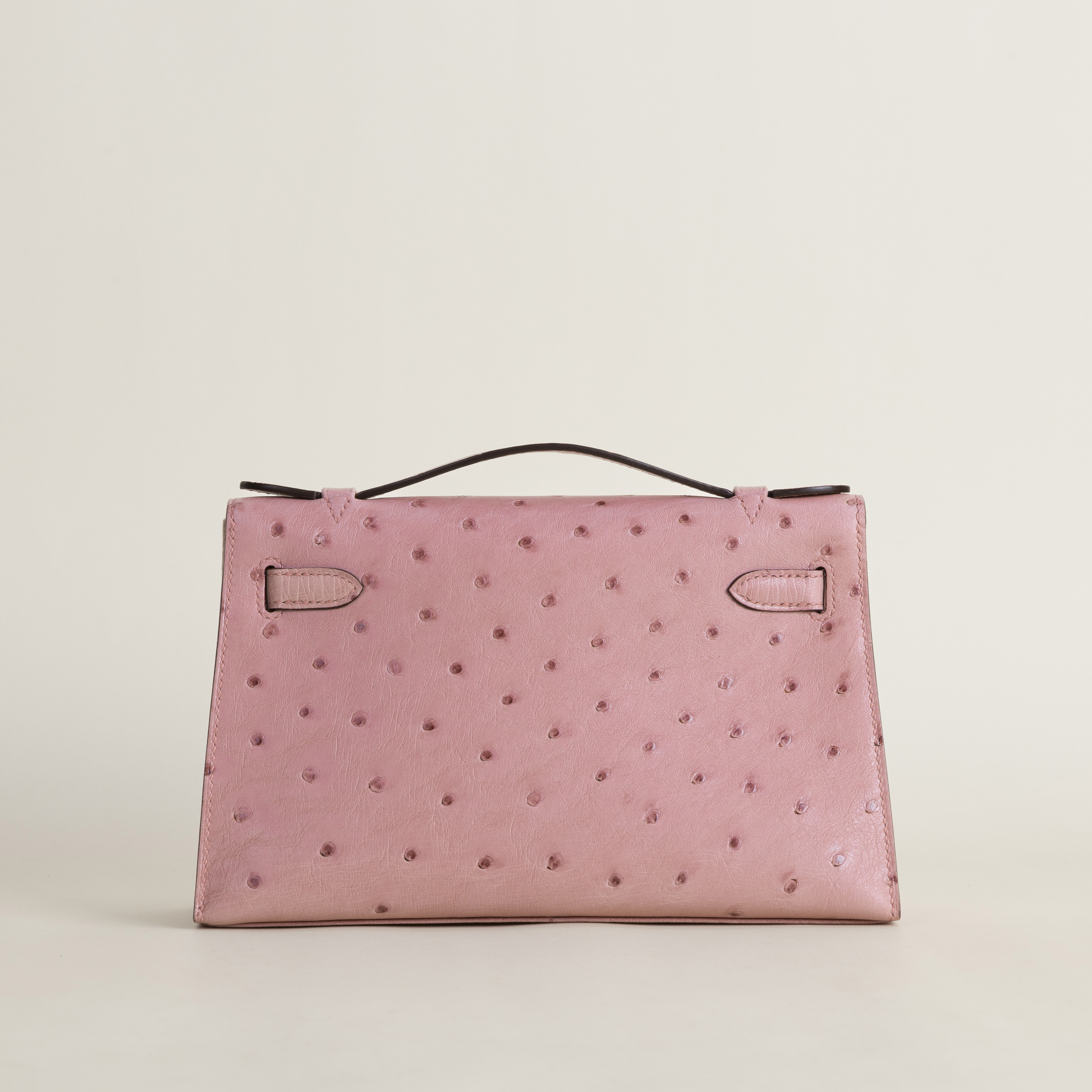 Kelly pochette Ostrich 94 Terre cuite GHW