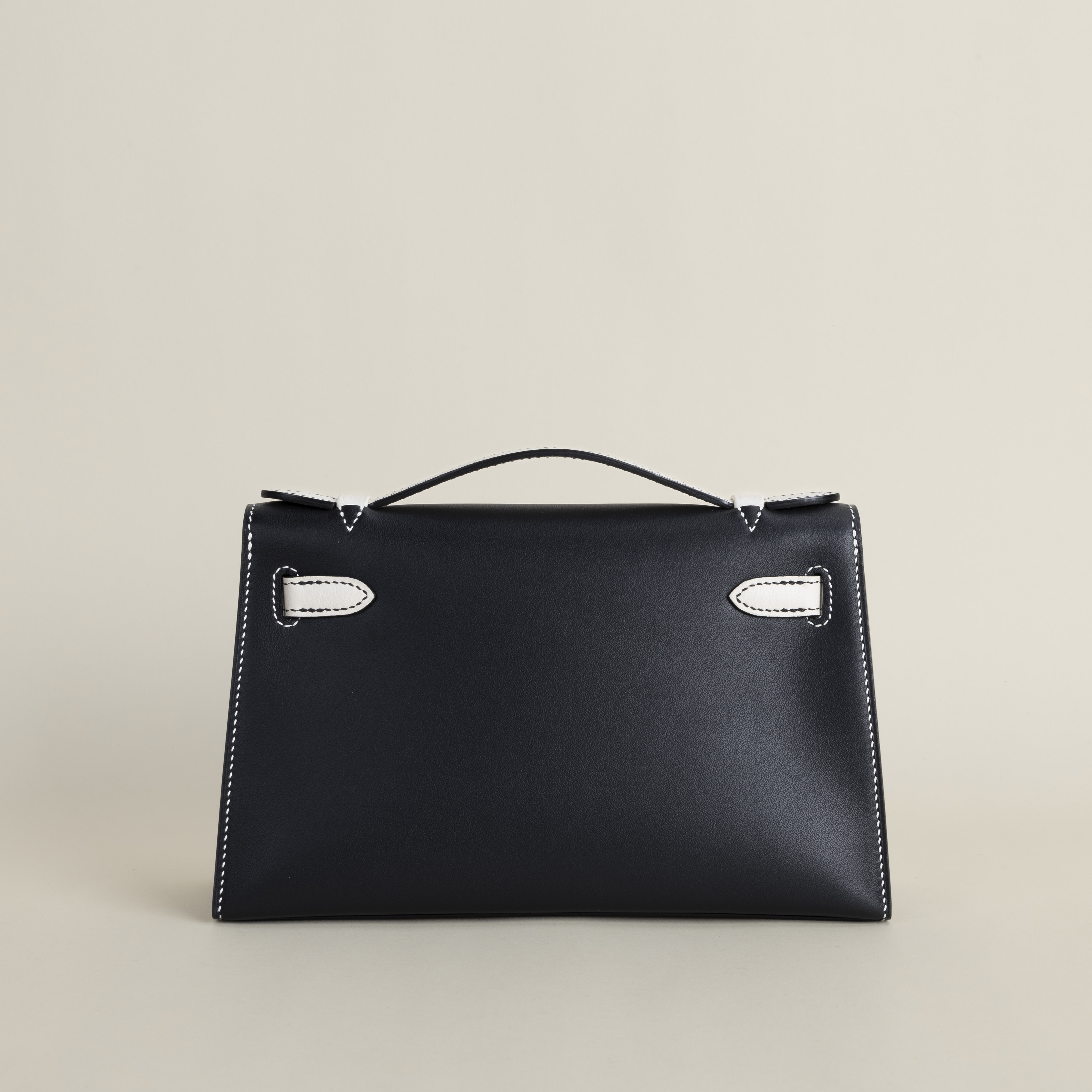 Kelly Pochette Swift 89 Noir  01 Blanc GHW