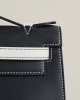 Kelly Pochette Swift 89 Noir  01 Blanc GHW