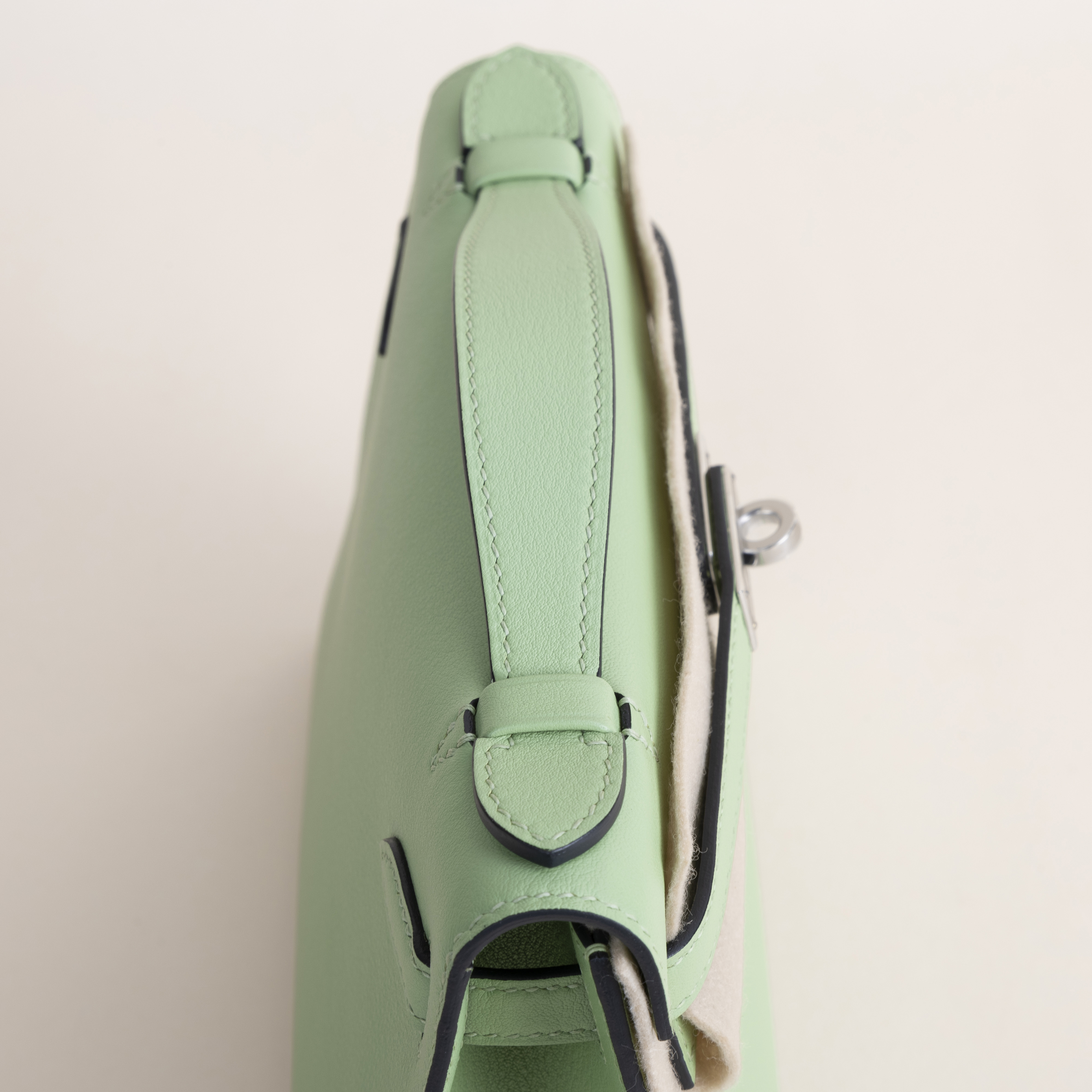 Kelly pochette Swift 3I Vert criquet PHW