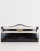 Kelly Cut Shiny Porosus Crocodile 89 Noir GHW