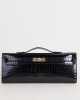 Kelly Cut Shiny Porosus Crocodile 89 Noir GHW