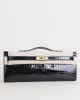 Kelly Cut Shiny Porosus Crocodile 89 Noir GHW