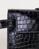 Kelly Cut Shiny Porosus Crocodile 89 Noir GHW