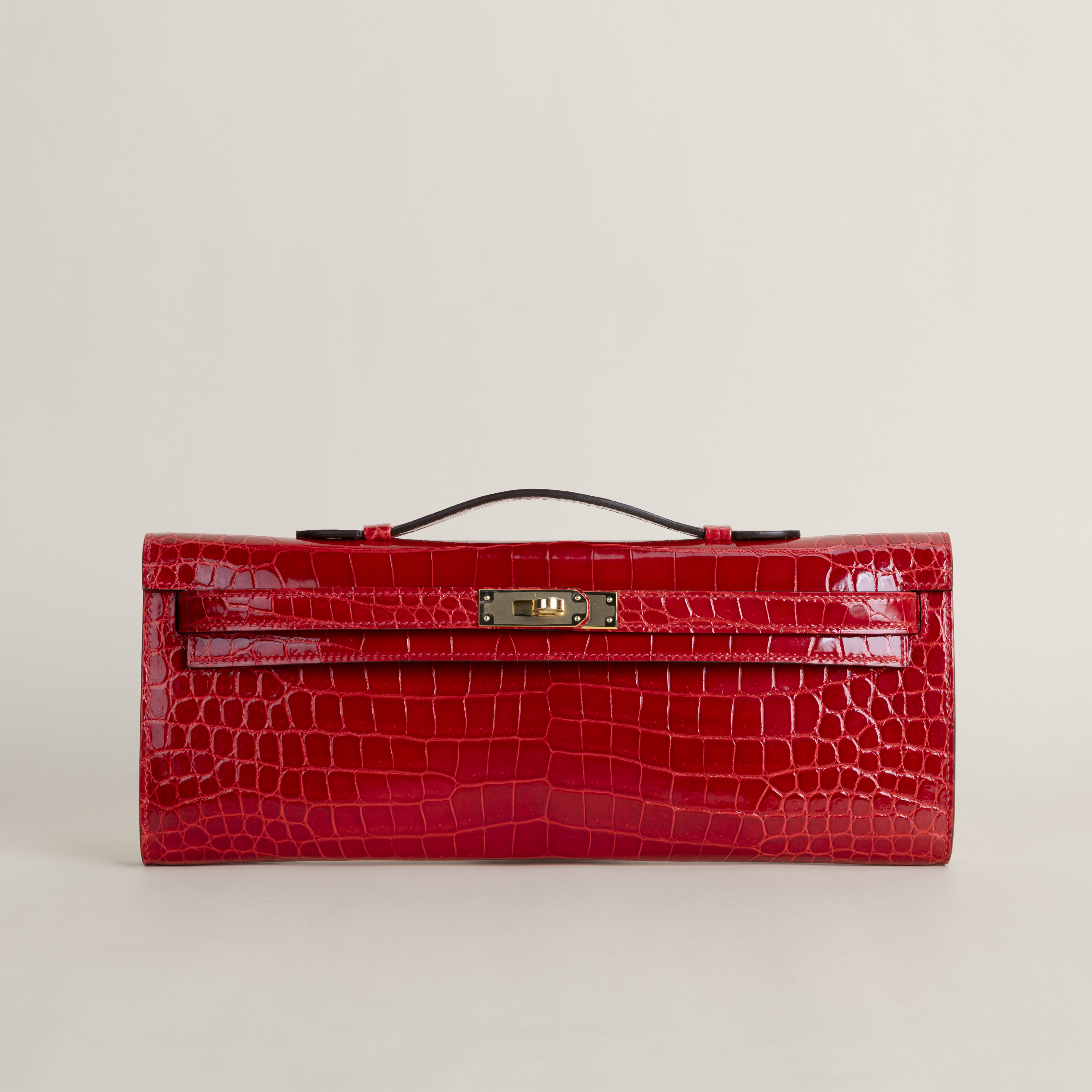 Kelly Cut Shiny Porosus Crocodile 95 Braise GHW