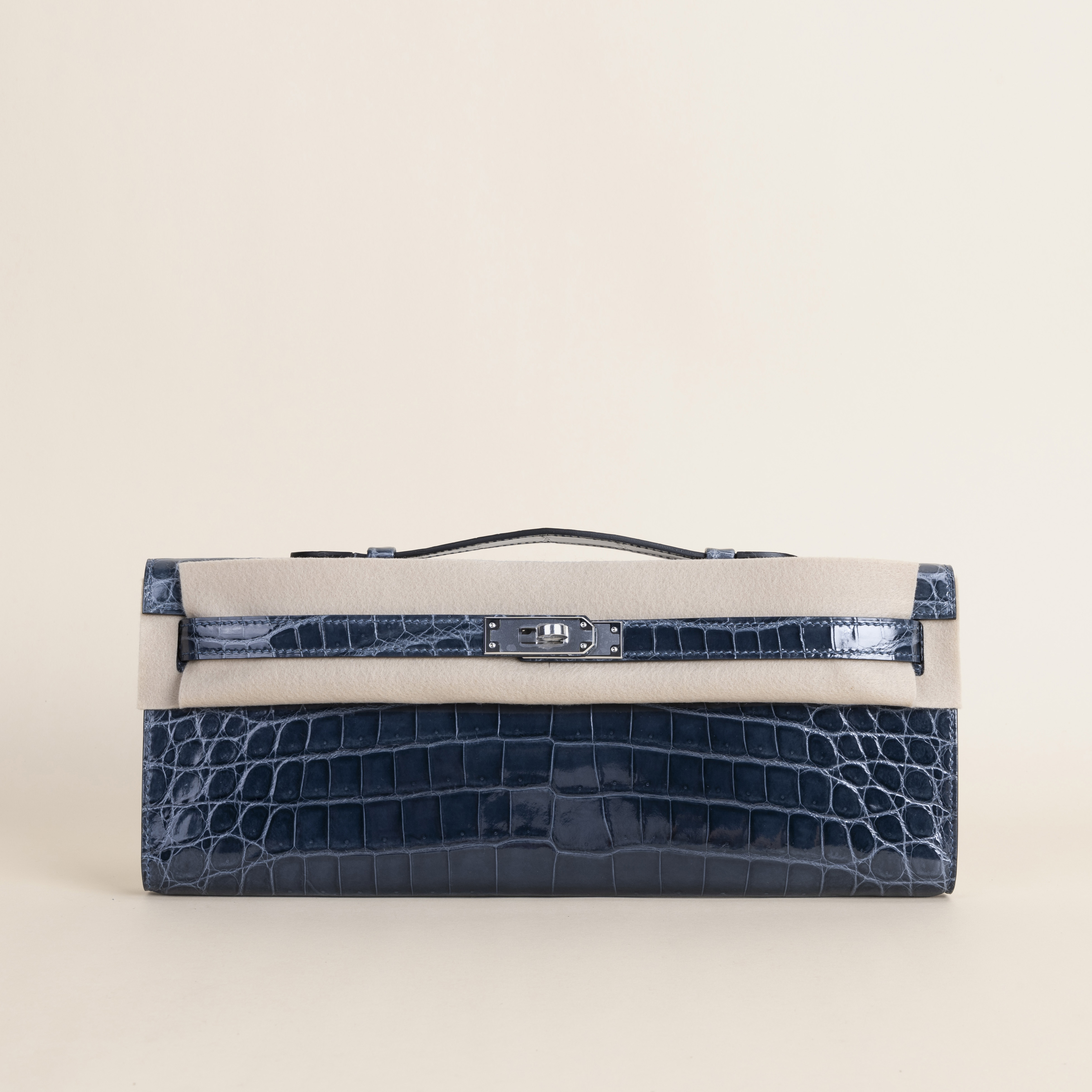 Kelly Cut Shiny Niloticus Crocodile N7 Blue Tempete PHW