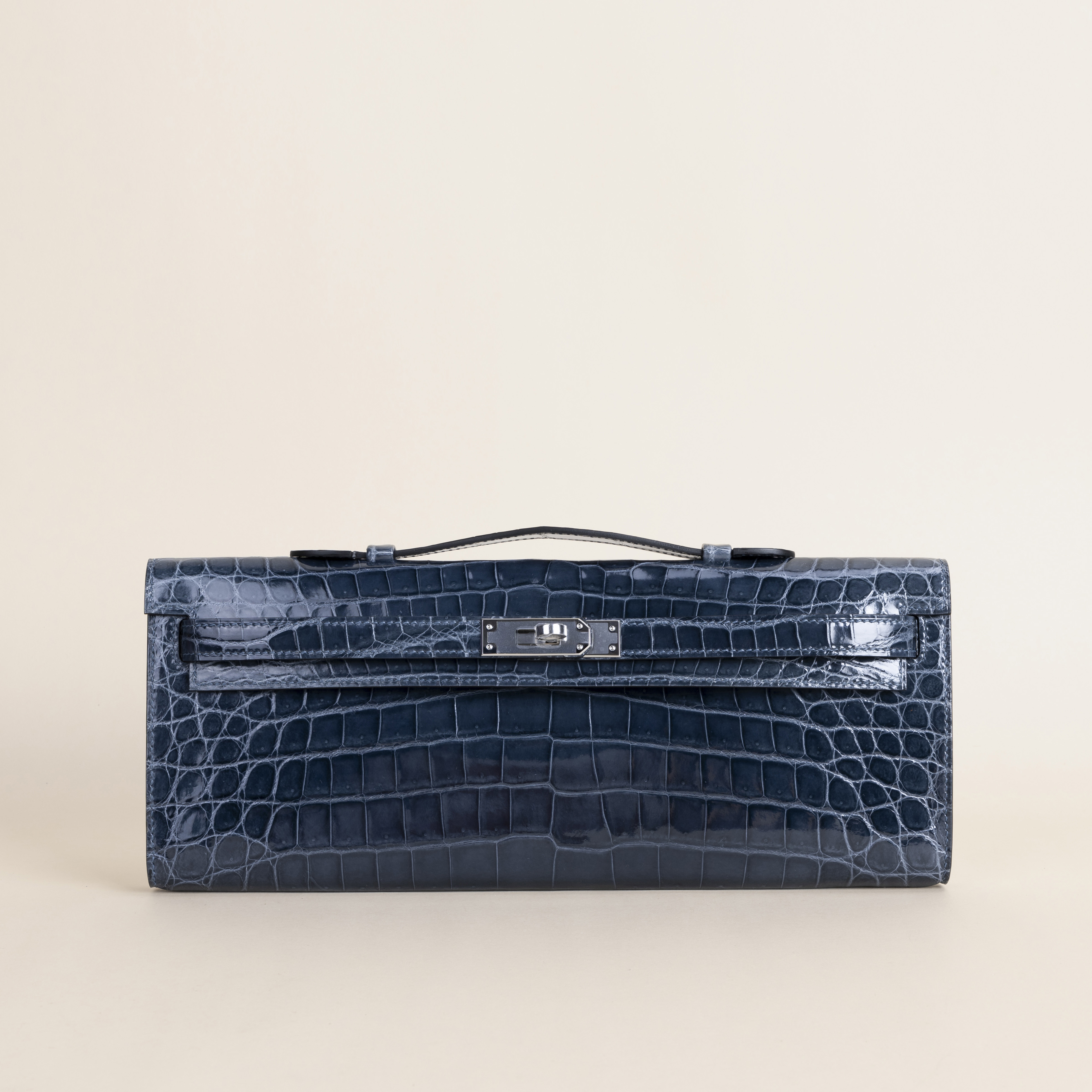Kelly Cut Shiny Niloticus Crocodile N7 Blue Tempete PHW