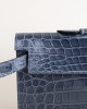 Kelly Cut Shiny Niloticus Crocodile N7 Blue Tempete PHW