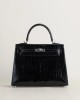 Kelly25 Shiny Alligator crocodile 89 Noir PHW