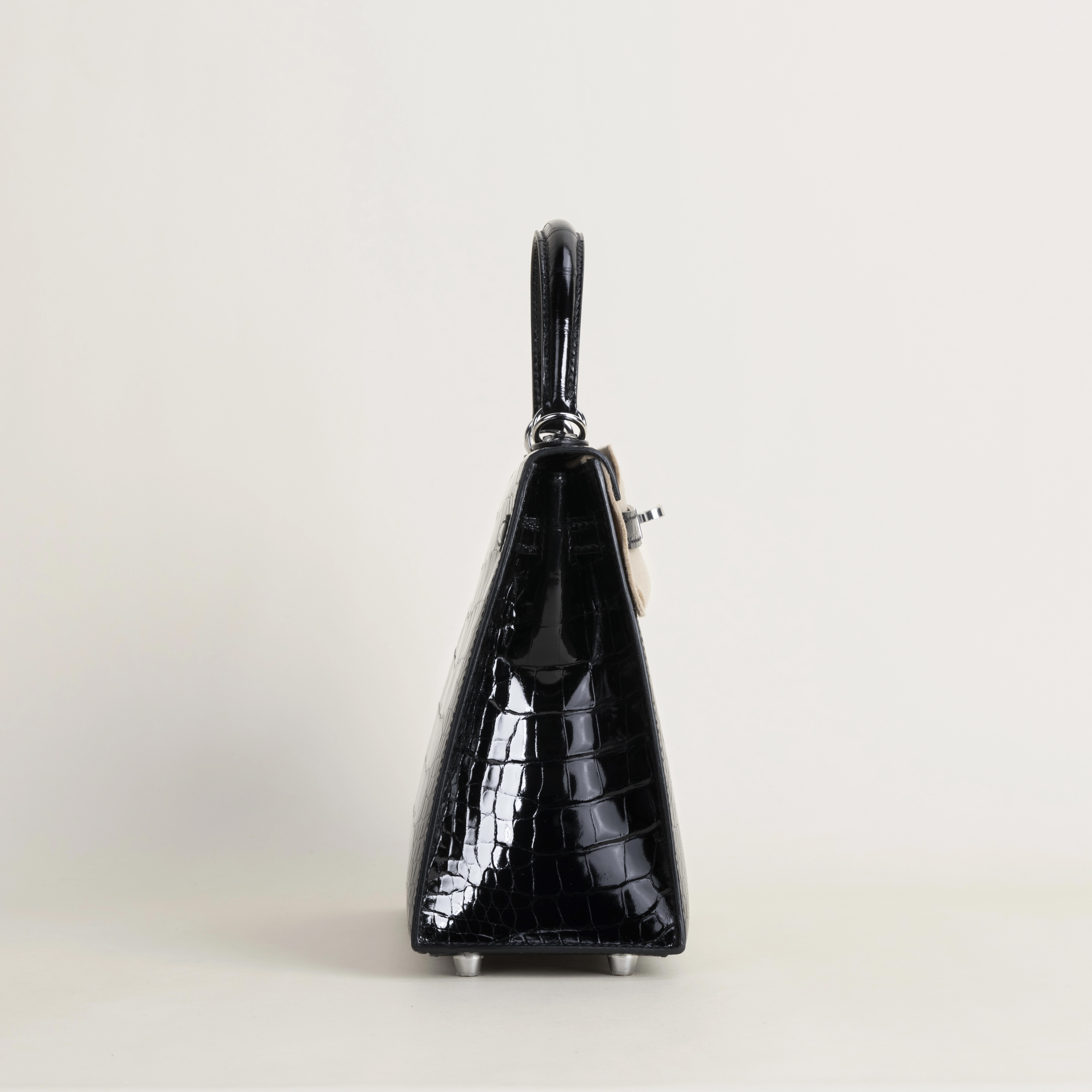 Kelly25 Shiny Alligator crocodile 89 Noir PHW