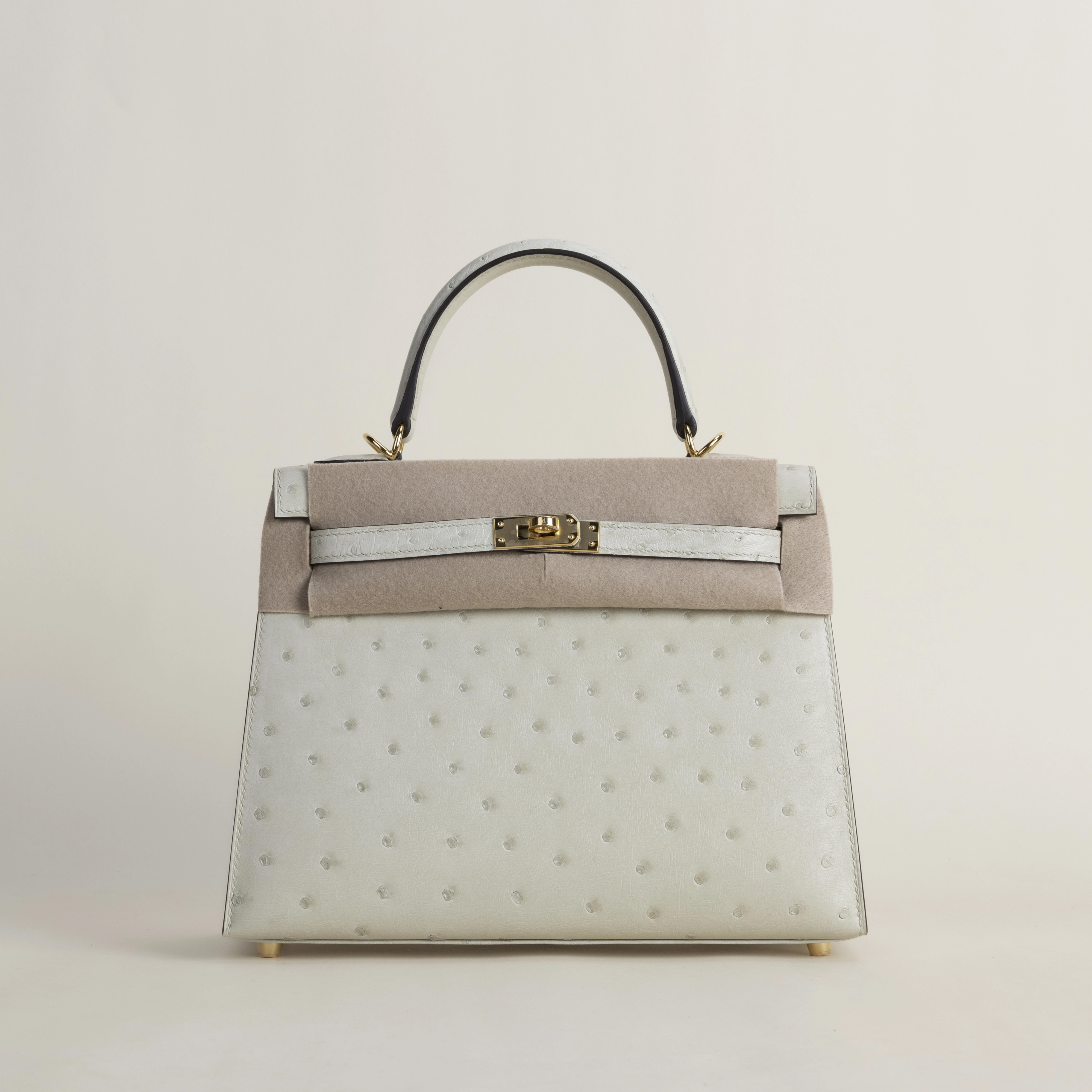 Kelly25 Ostrich 3C Parchemin GHW