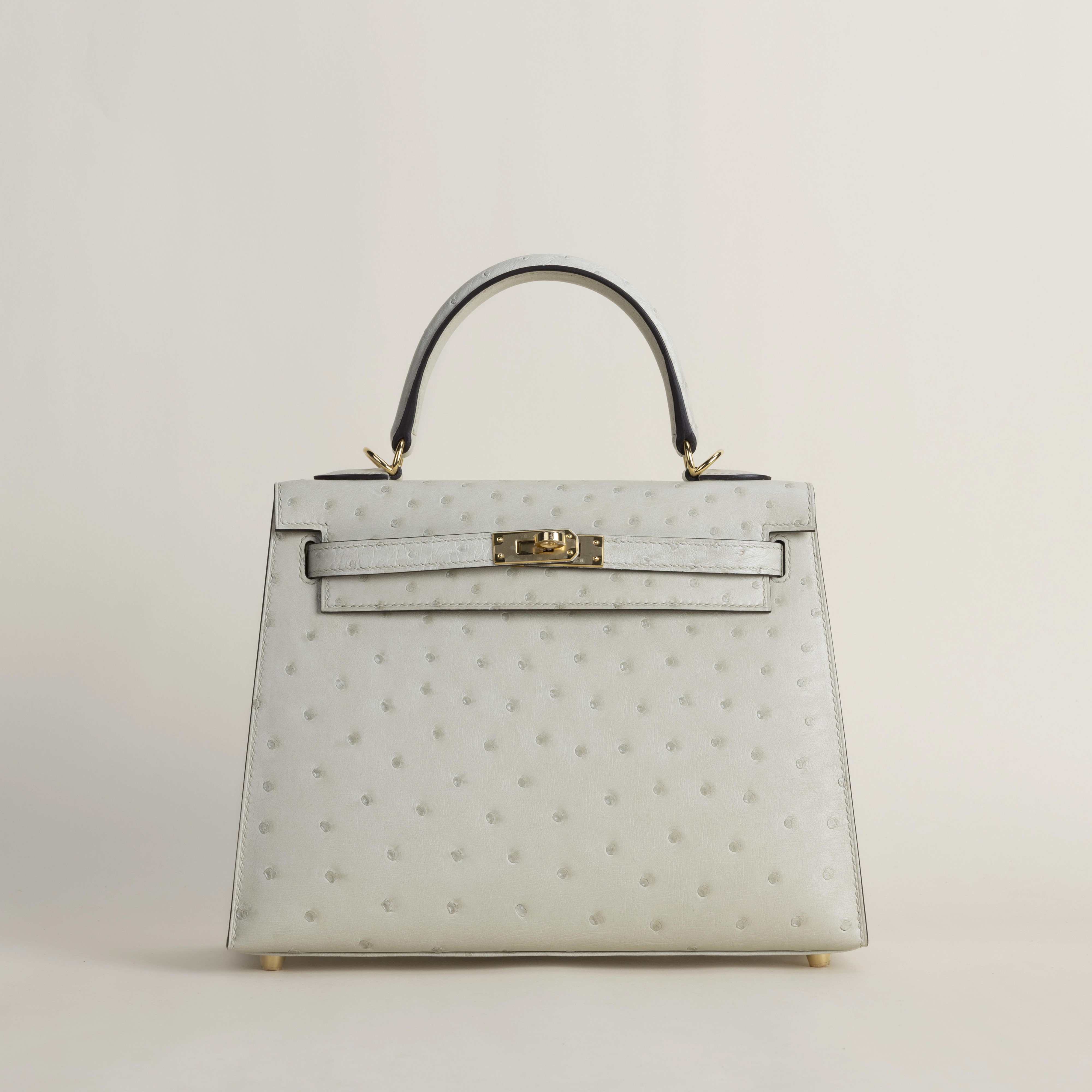 Kelly25 Ostrich 3C Parchemin GHW