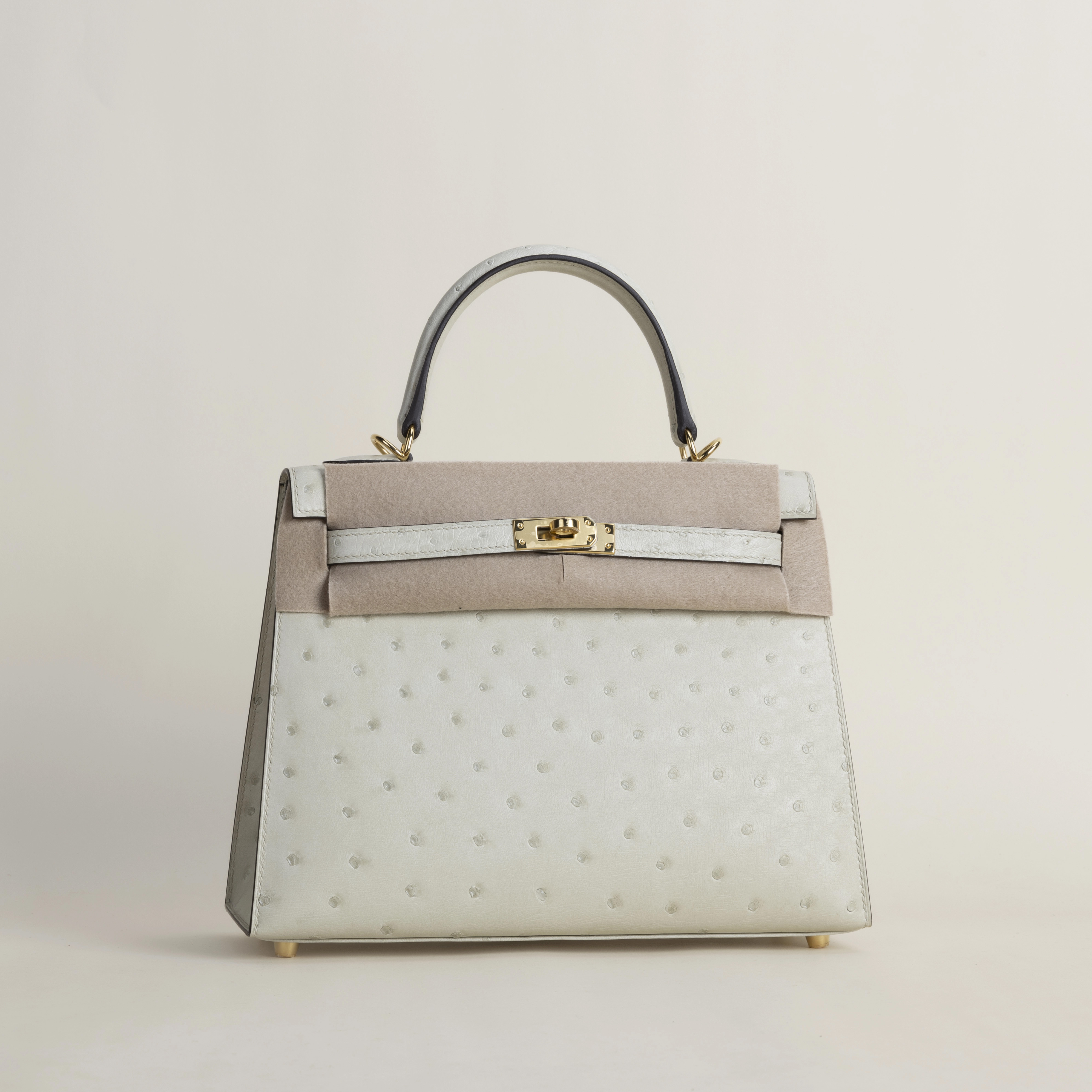 Kelly25 Ostrich 3C Parchemin GHW