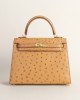Kelly25 Ostrich Cognac GHW