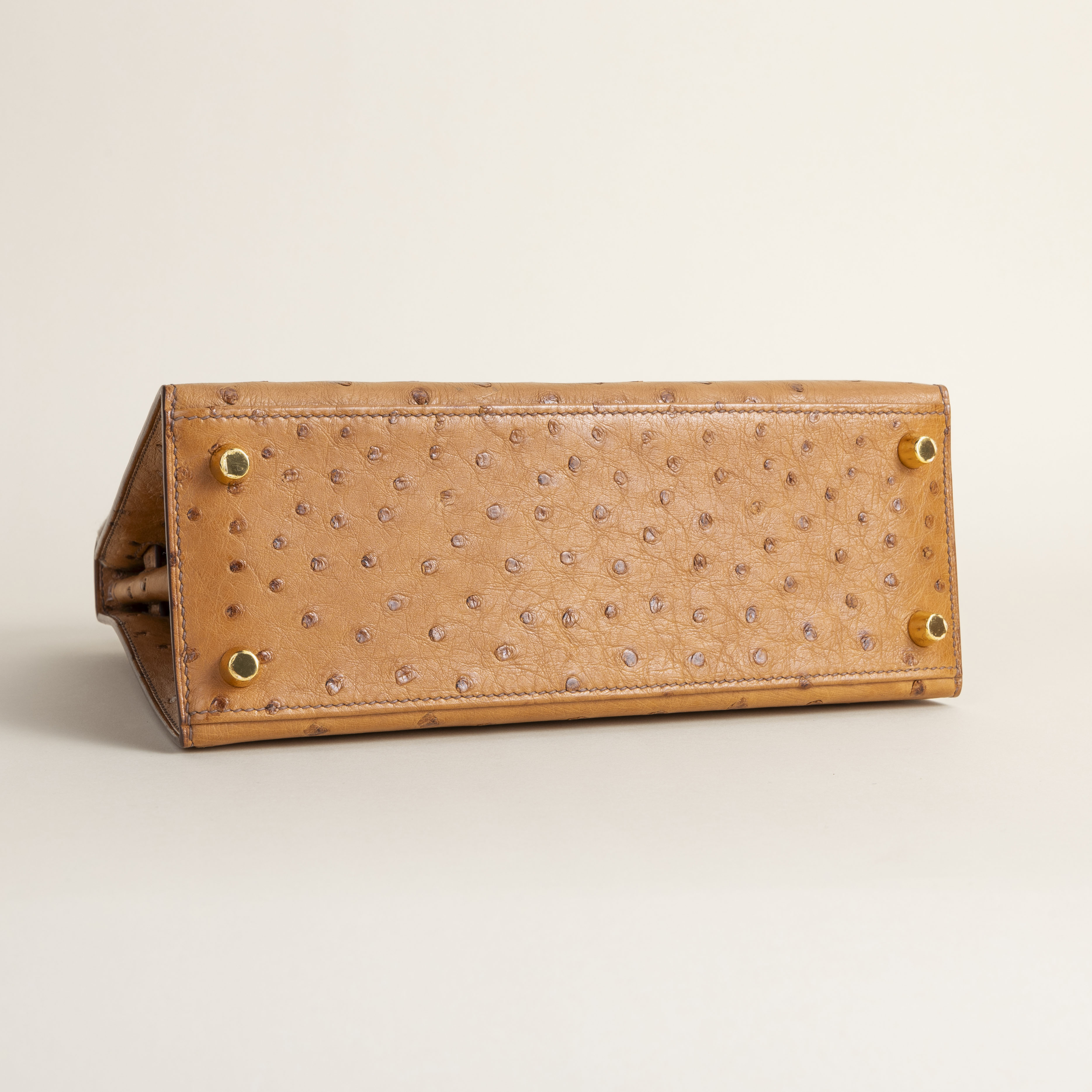 Kelly25 Ostrich Cognac GHW