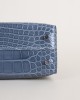 Mini Kelly Shiny Alligator CK75 Blue Jean PHW