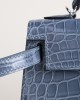 Mini Kelly Shiny Alligator CK75 Blue Jean PHW