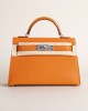 Mini kelly Chevre J9 Feu Orange PHW