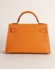Mini kelly Chevre J9 Feu Orange PHW