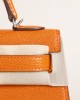 Mini kelly Chevre J9 Feu Orange PHW