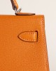 Mini kelly Chevre J9 Feu Orange PHW