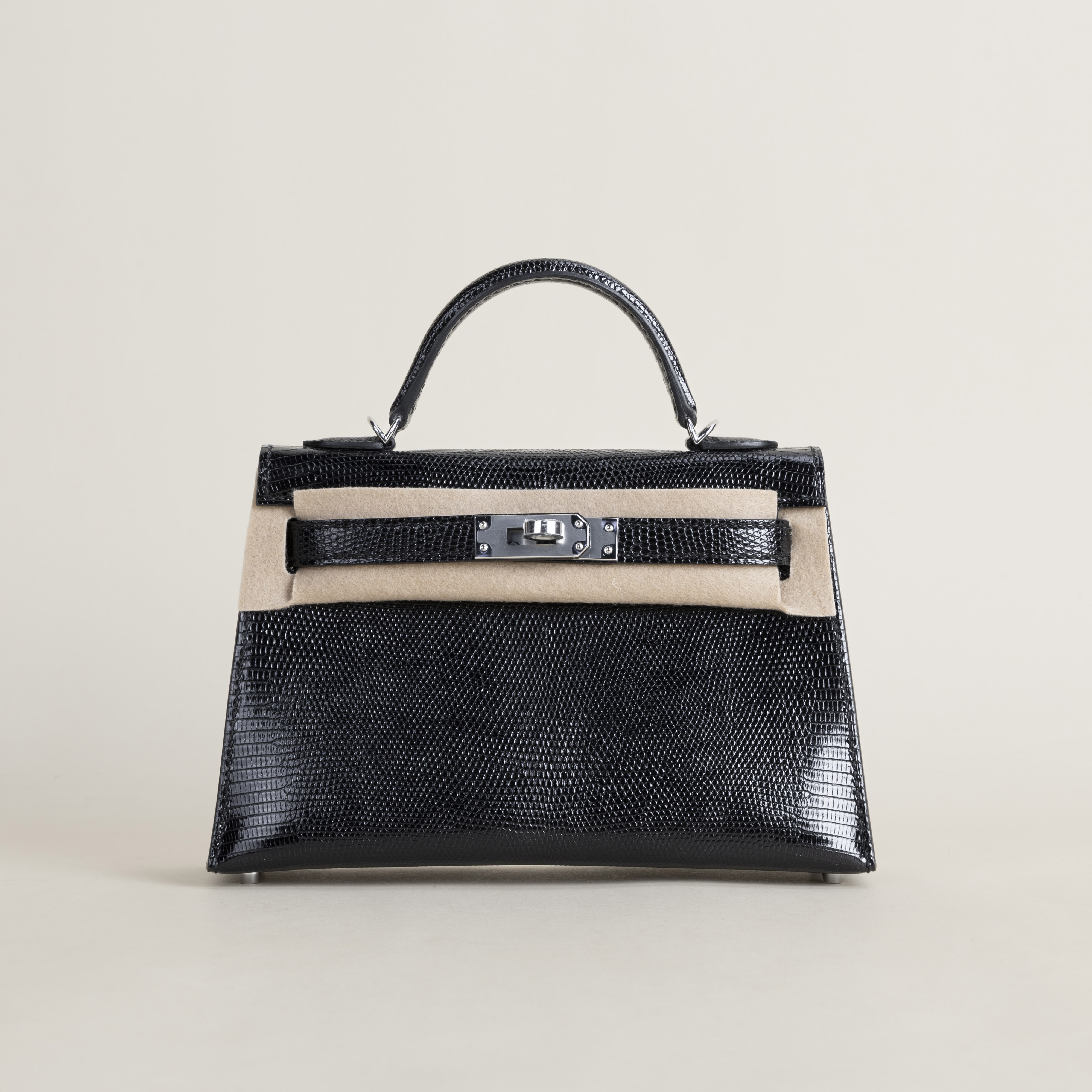 Mini Kelly II Lizard ck89 Noir pHW