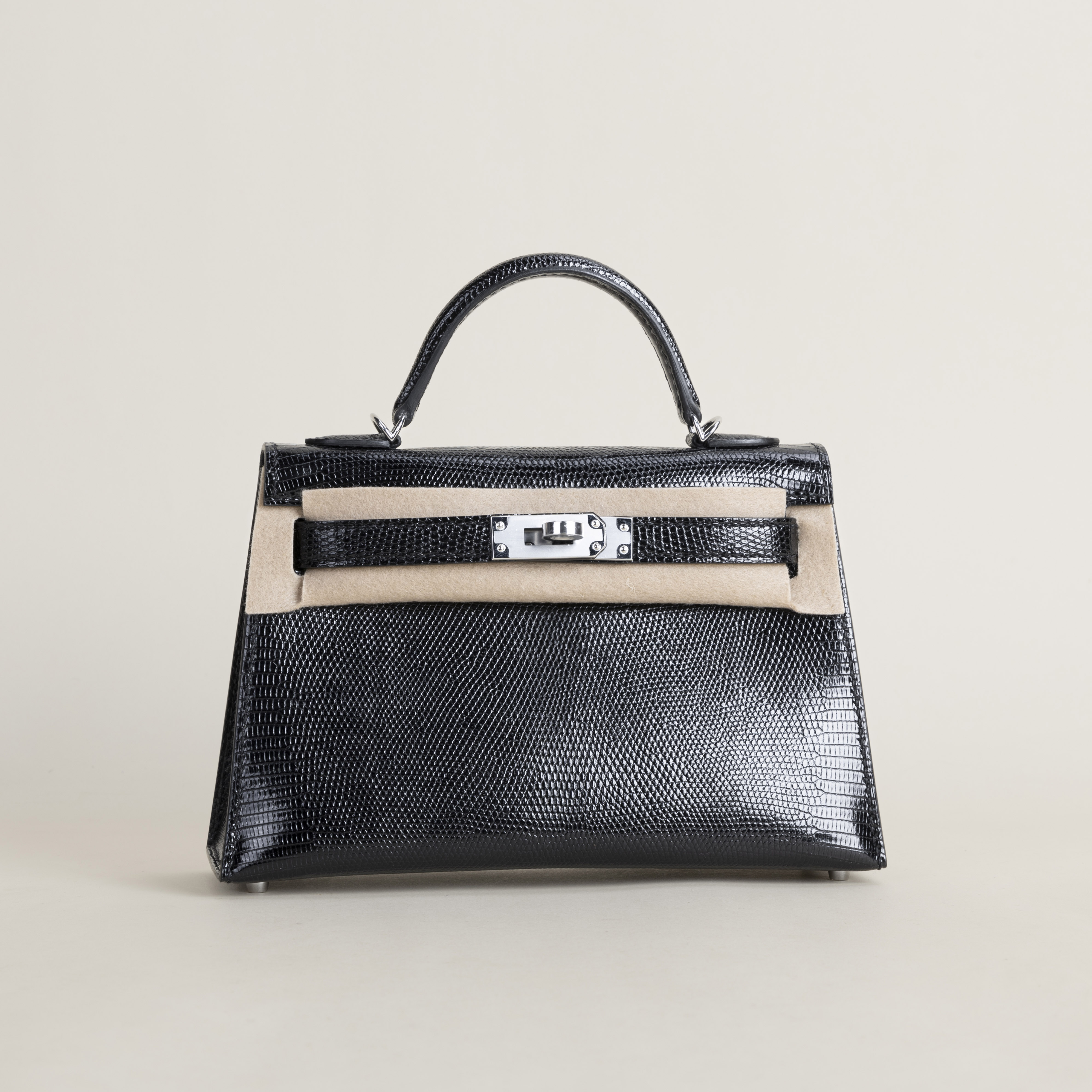 Mini Kelly II Lizard ck89 Noir pHW