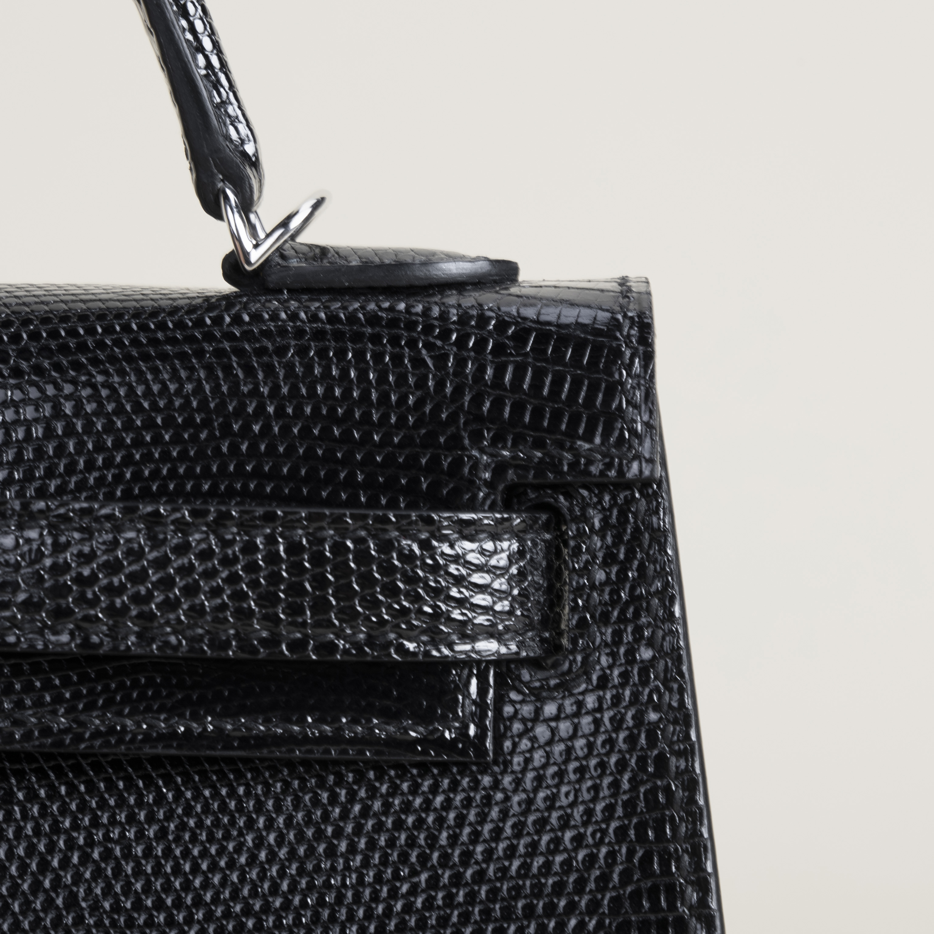 Mini Kelly II Lizard ck89 Noir pHW