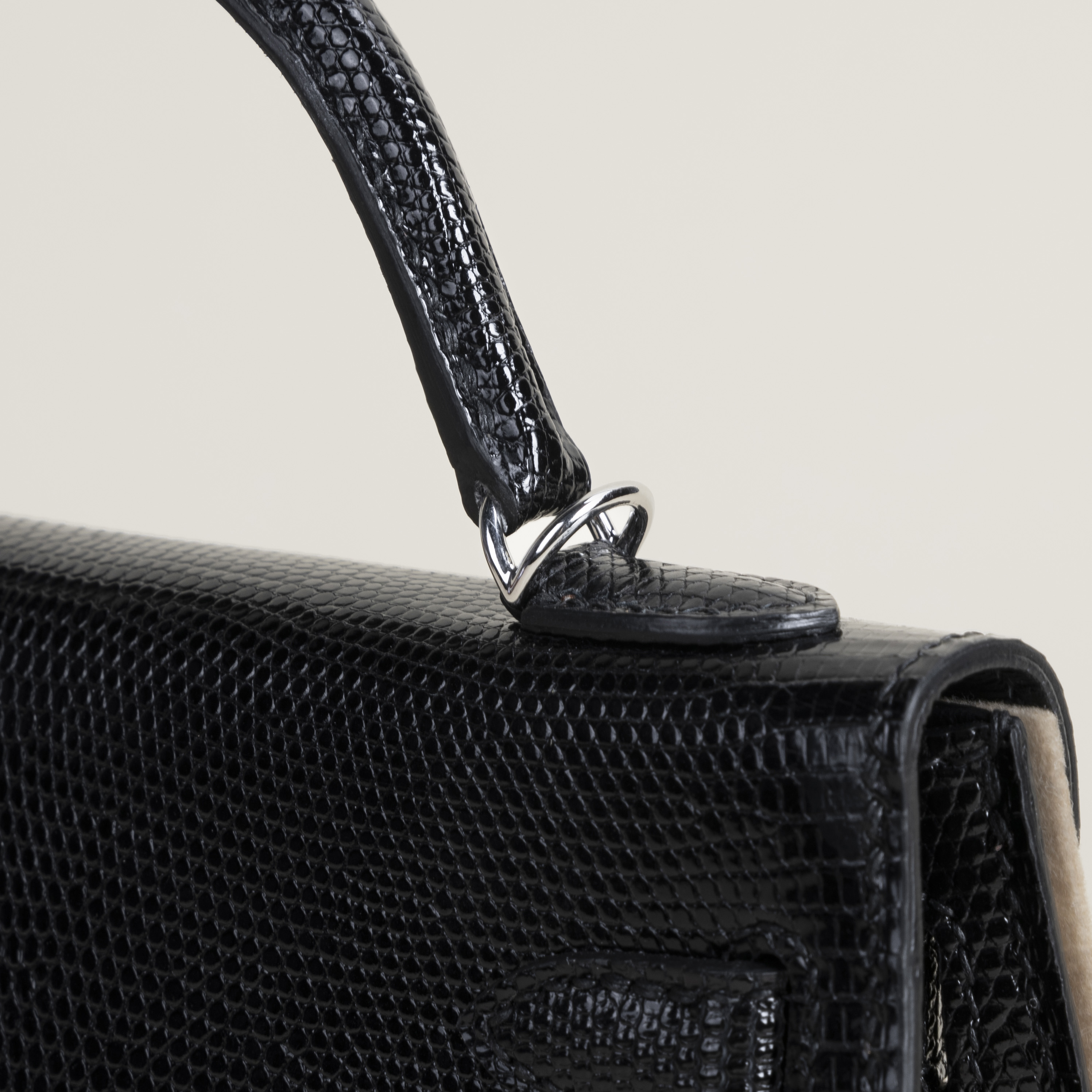 Mini Kelly II Lizard ck89 Noir pHW