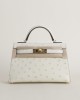 Mini Kelly Ostrich 3C Parchemin GHW
