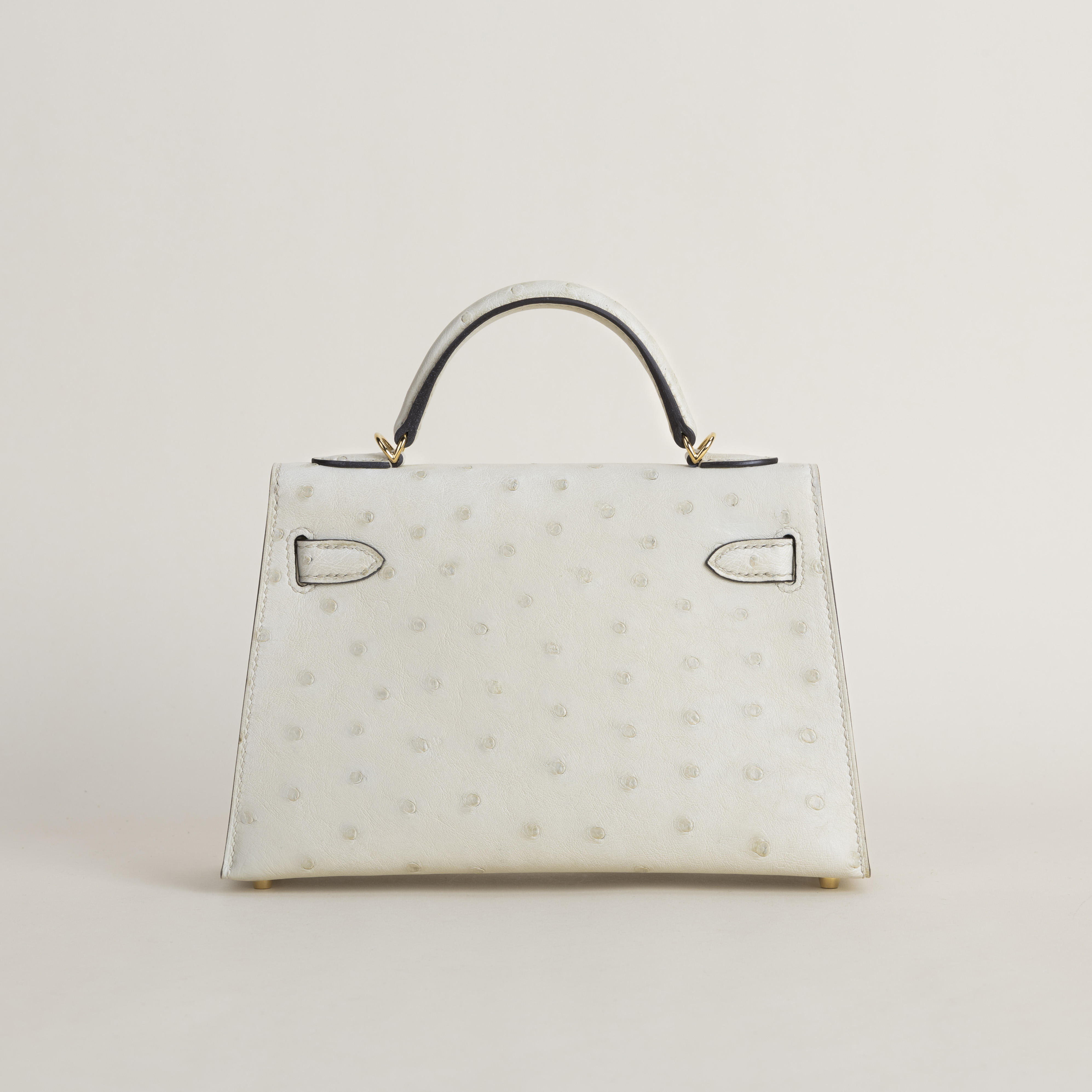 Mini Kelly Ostrich 3C Parchemin GHW