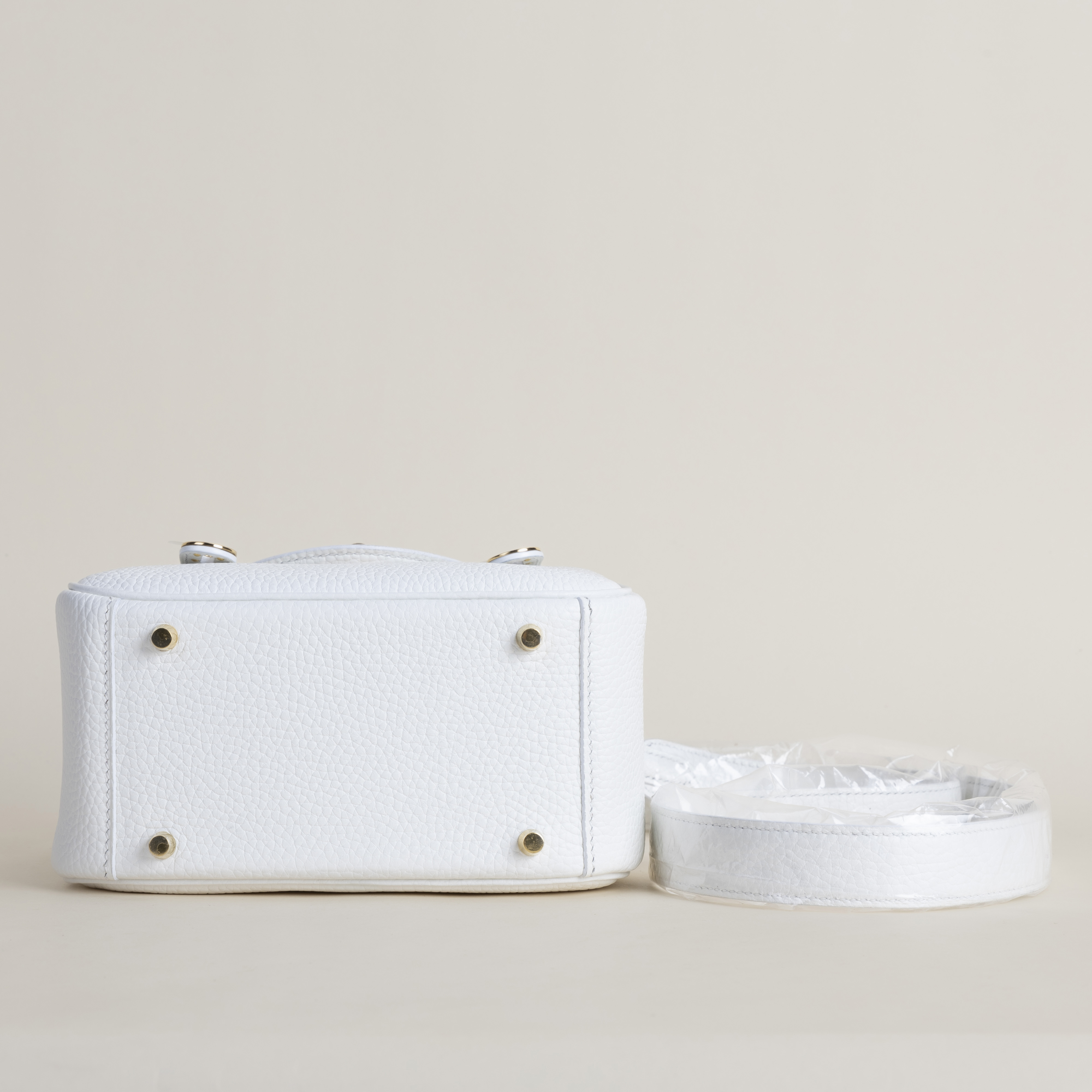 Mini Lindy Clemence leather 01 Blanc GHW