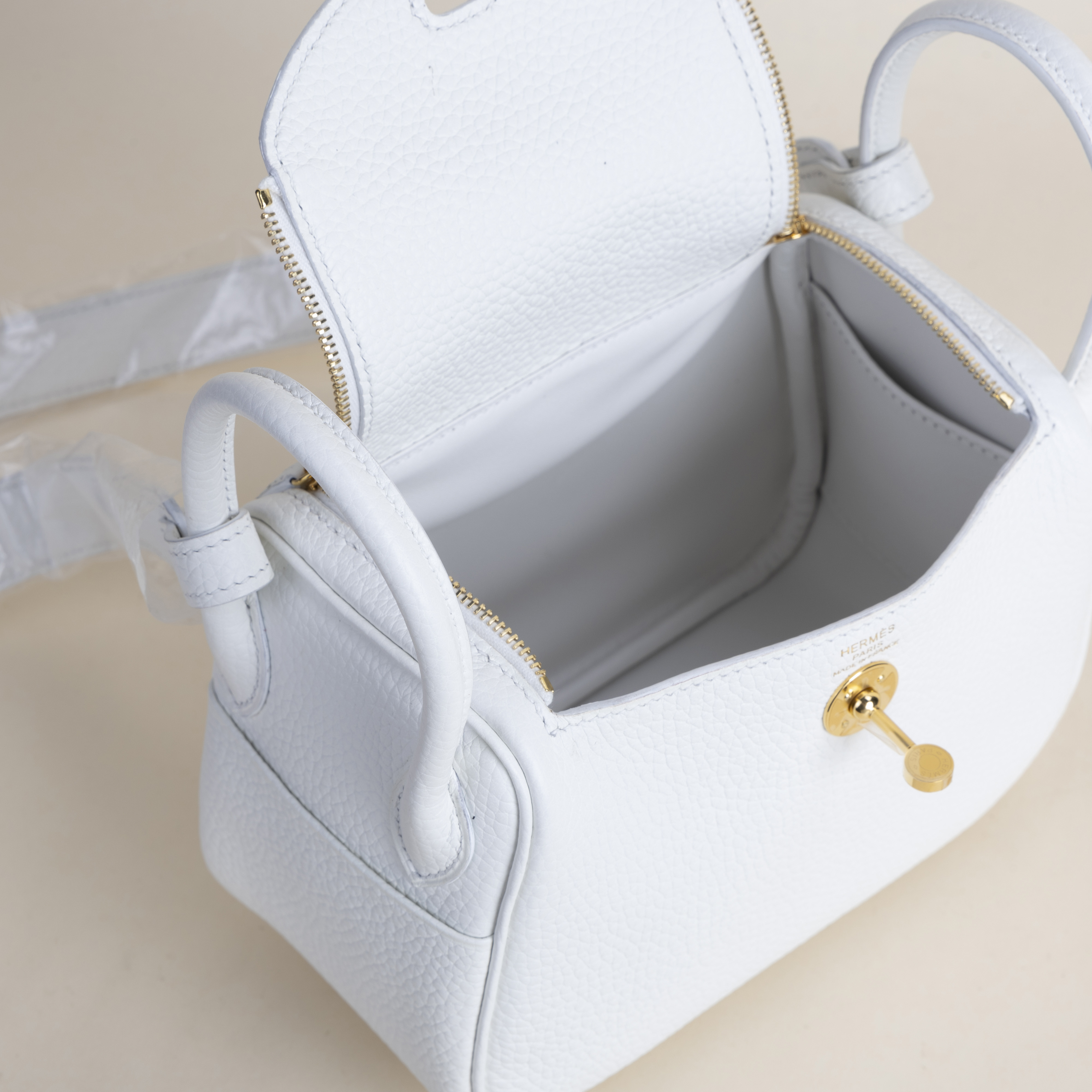 Mini Lindy Clemence leather 01 Blanc GHW